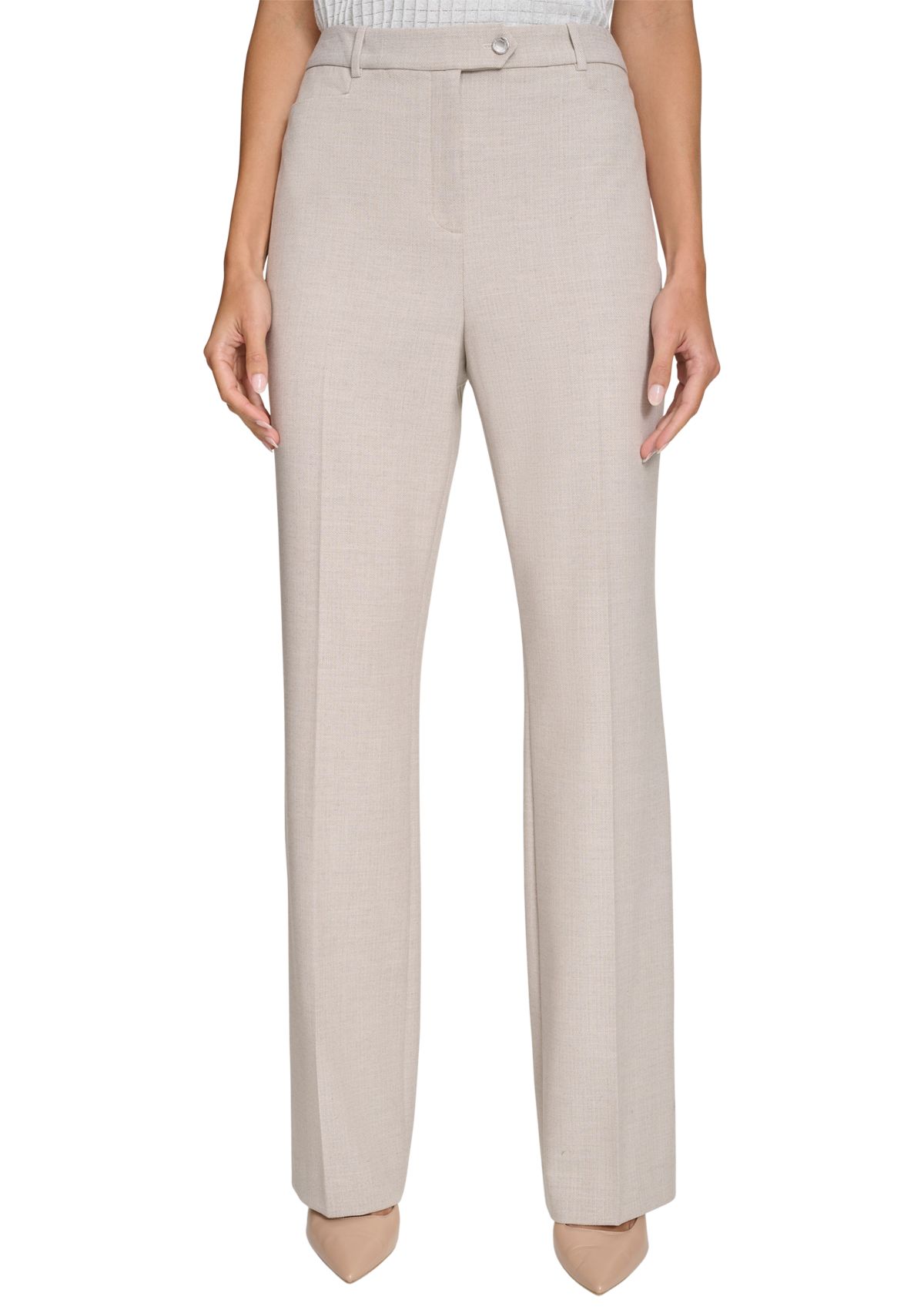 Womens Herringbone Wide Leg Pants