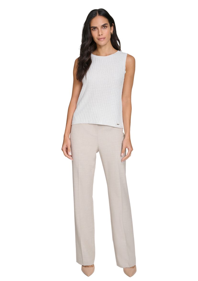 Womens Sleeveless Crew Neck Sweater with Lurex