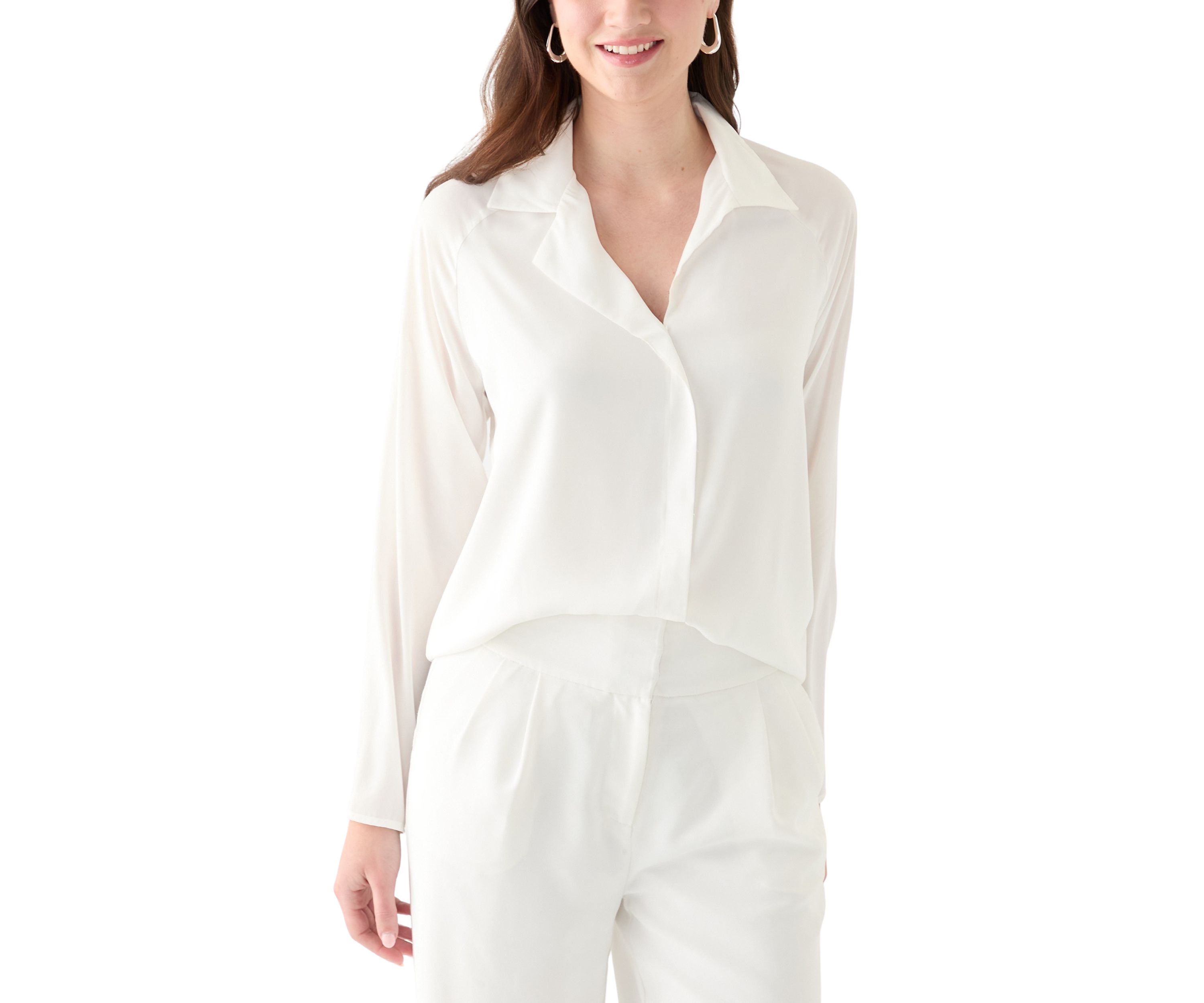 Womens Woven Button Down Shirt