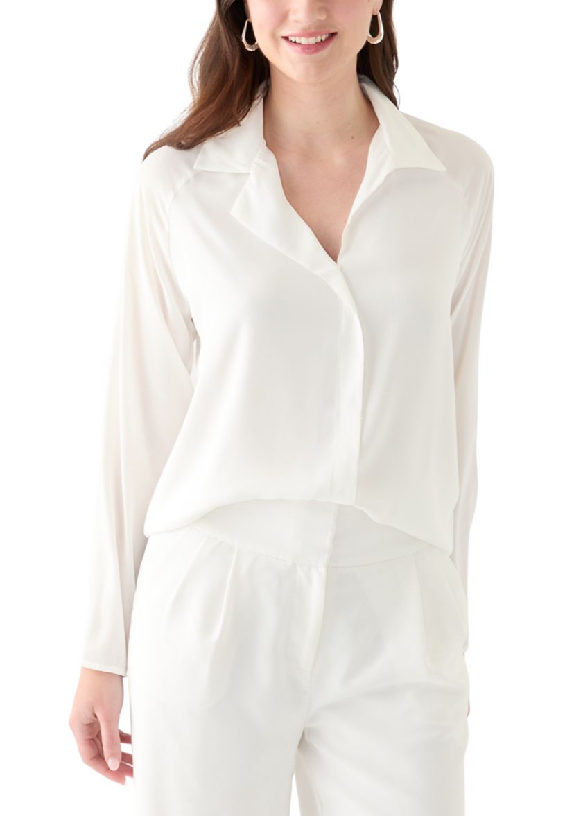 Womens Woven Button Down Shirt