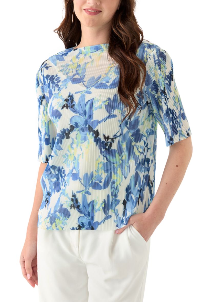 Womens Printed Mesh Top