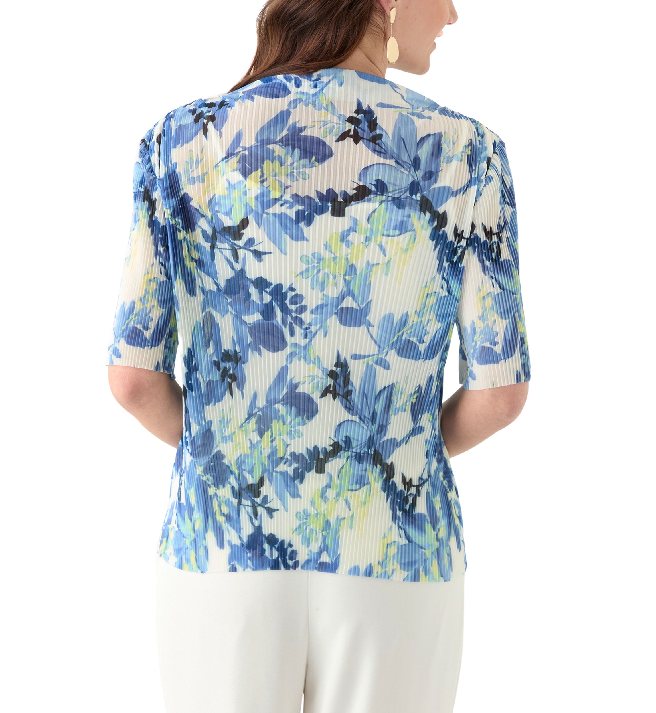 Womens Printed Mesh Top