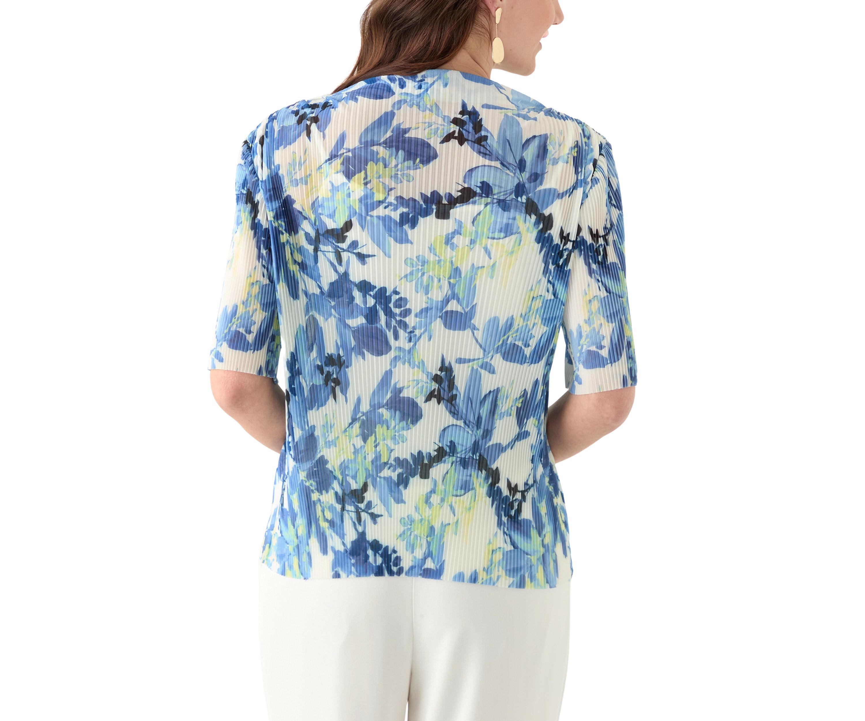 Womens Printed Mesh Top