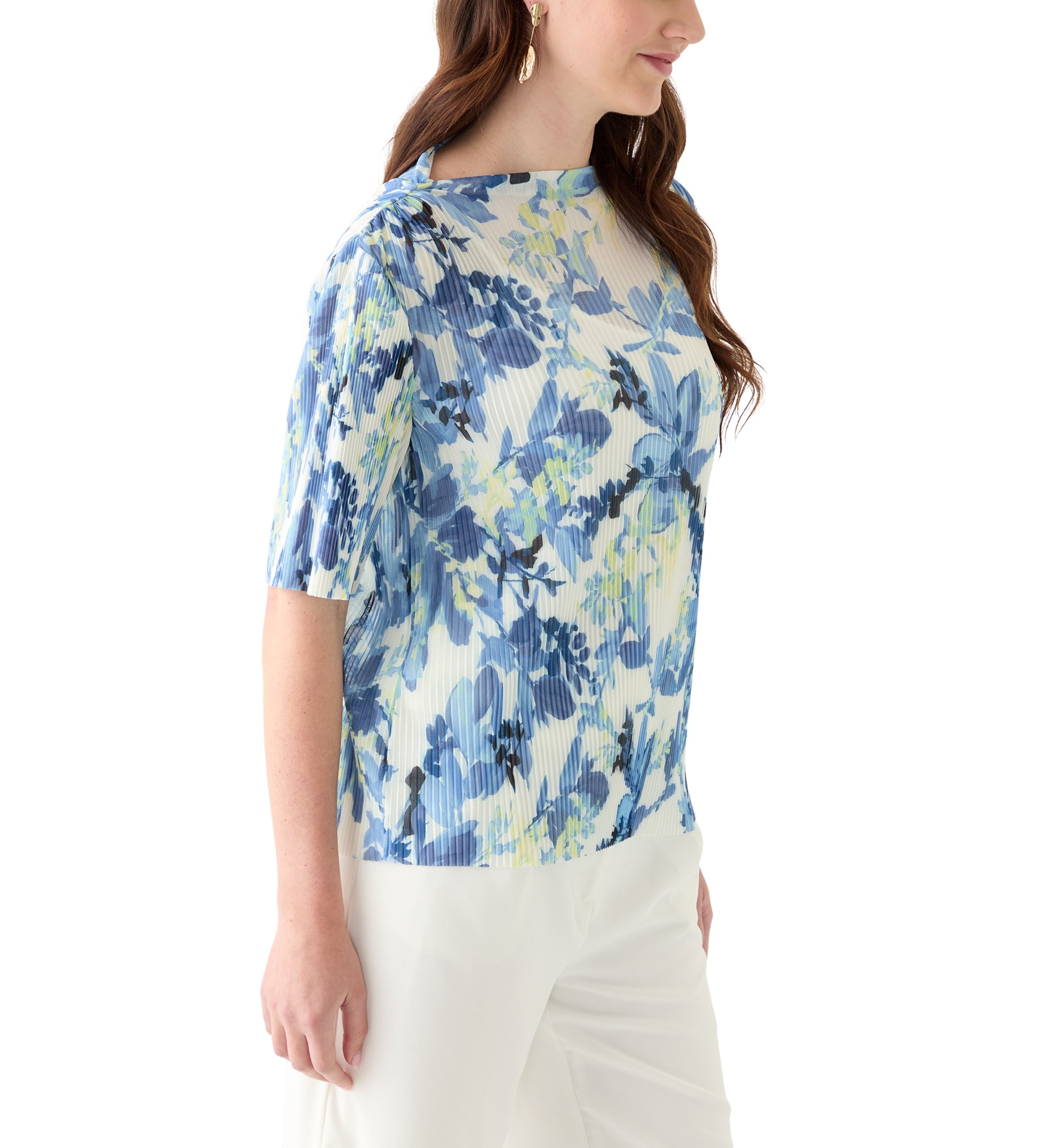 Womens Printed Mesh Top