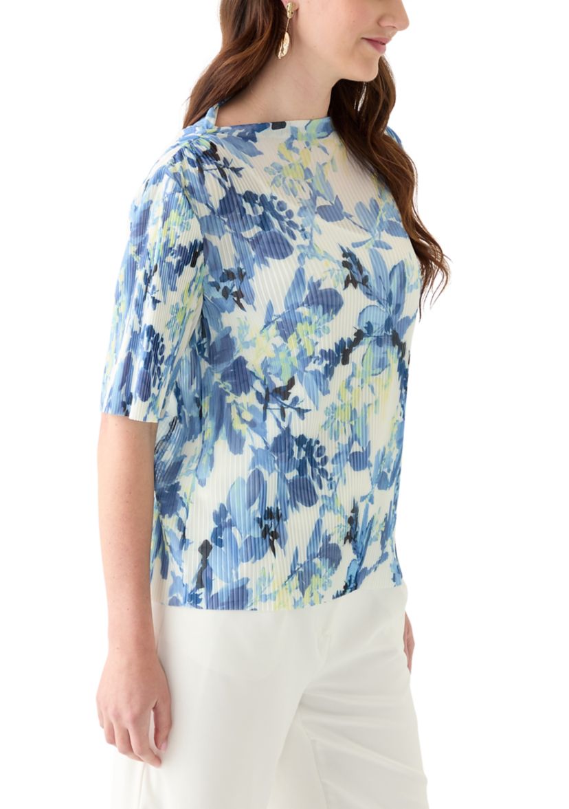 Womens Printed Mesh Top