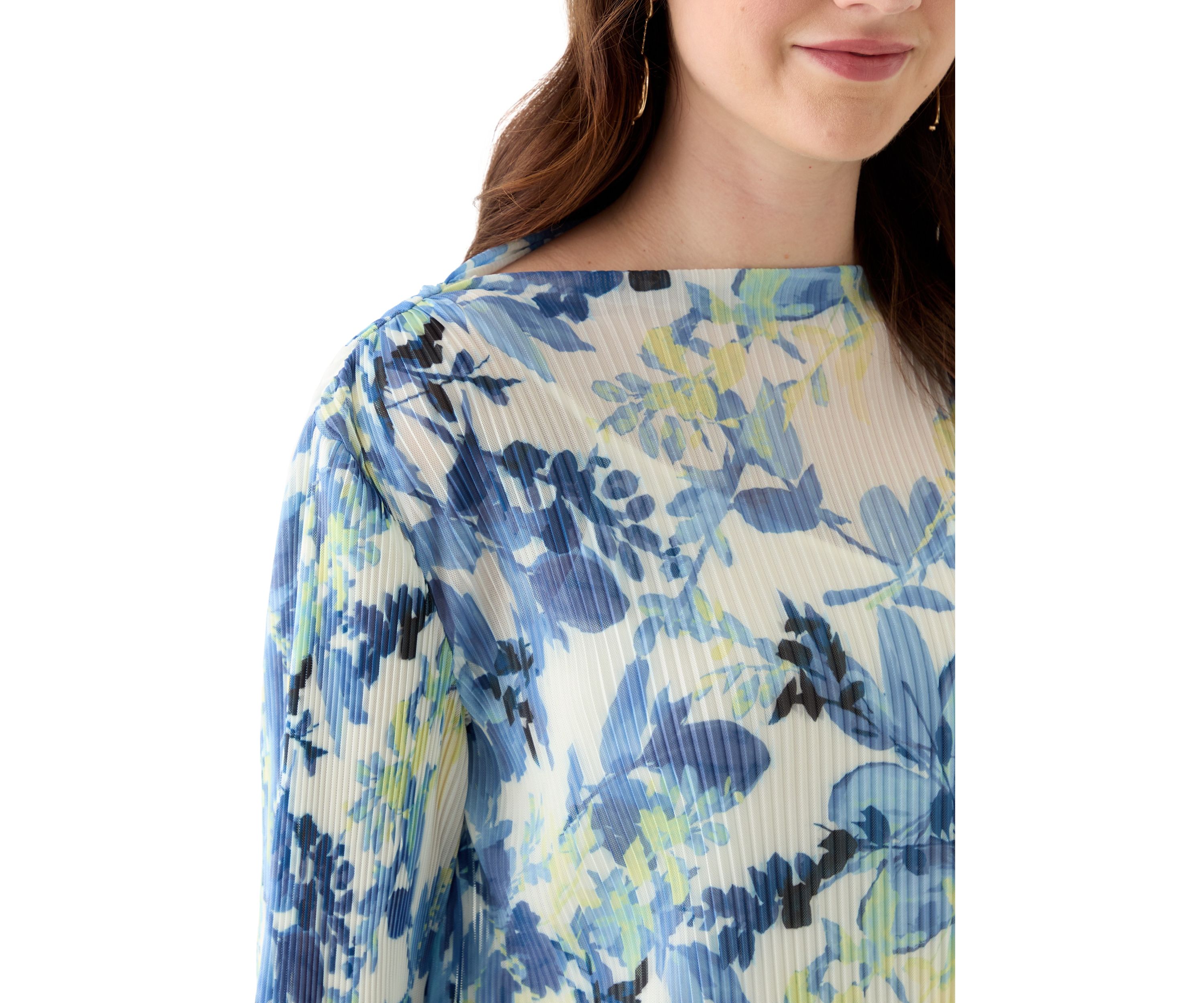 Womens Printed Mesh Top