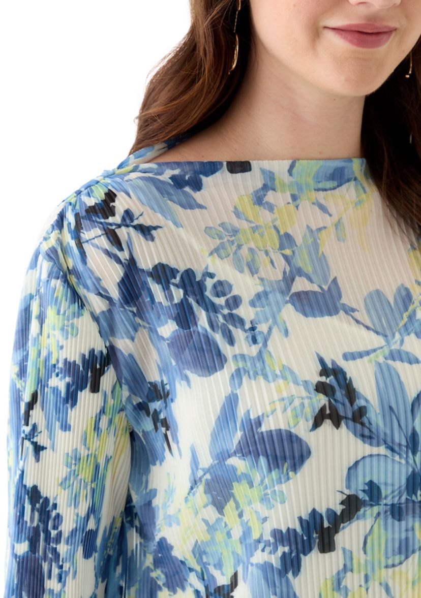 Womens Printed Mesh Top