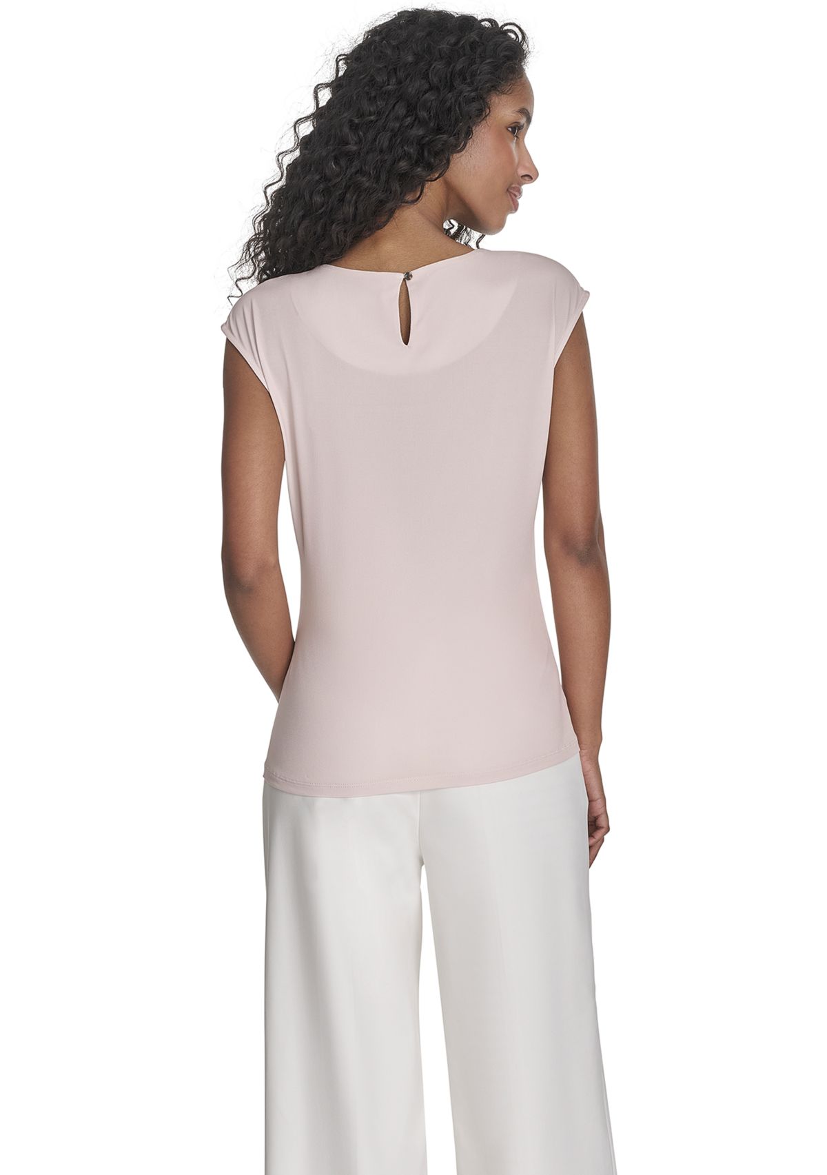 Womens Cap Sleeve Placed Print Blouse