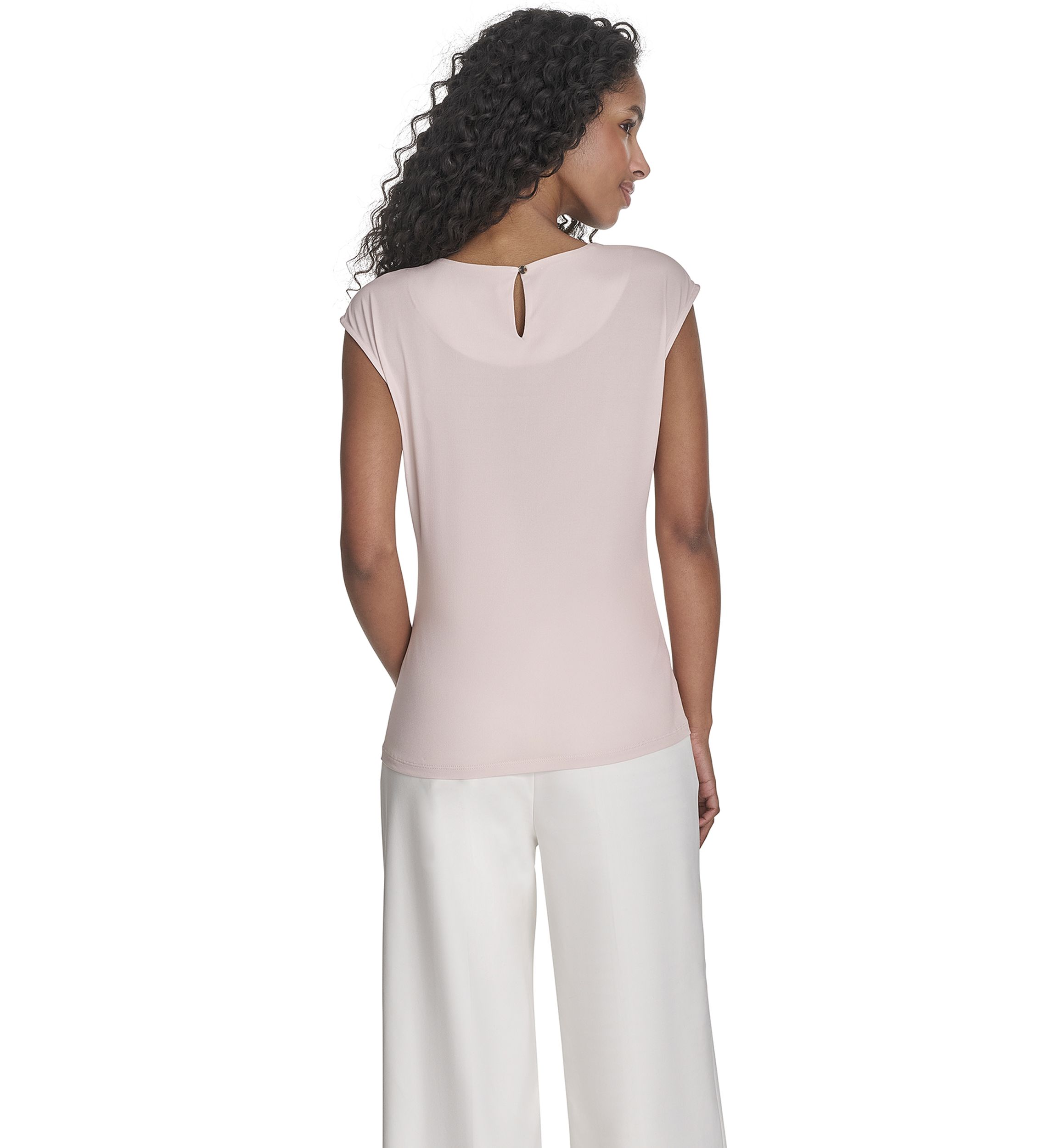 Womens Cap Sleeve Placed Print Blouse