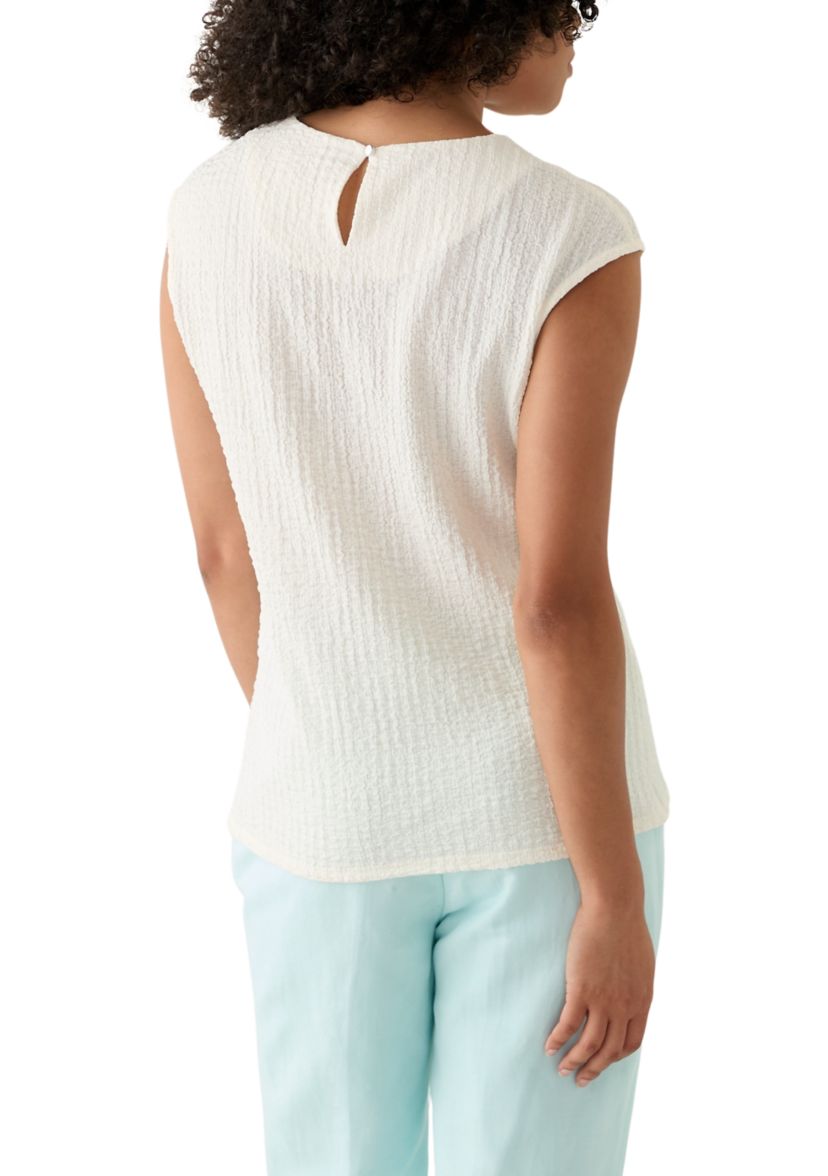 Womens Sleeveless Textured Blouse