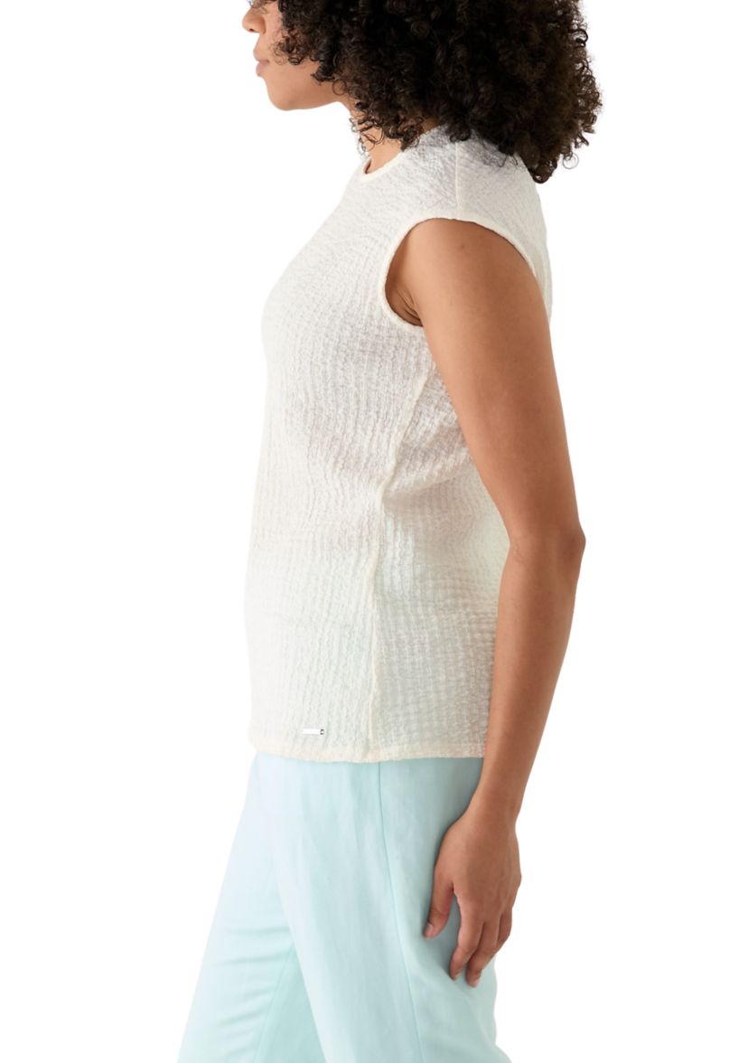 Womens Sleeveless Textured Blouse