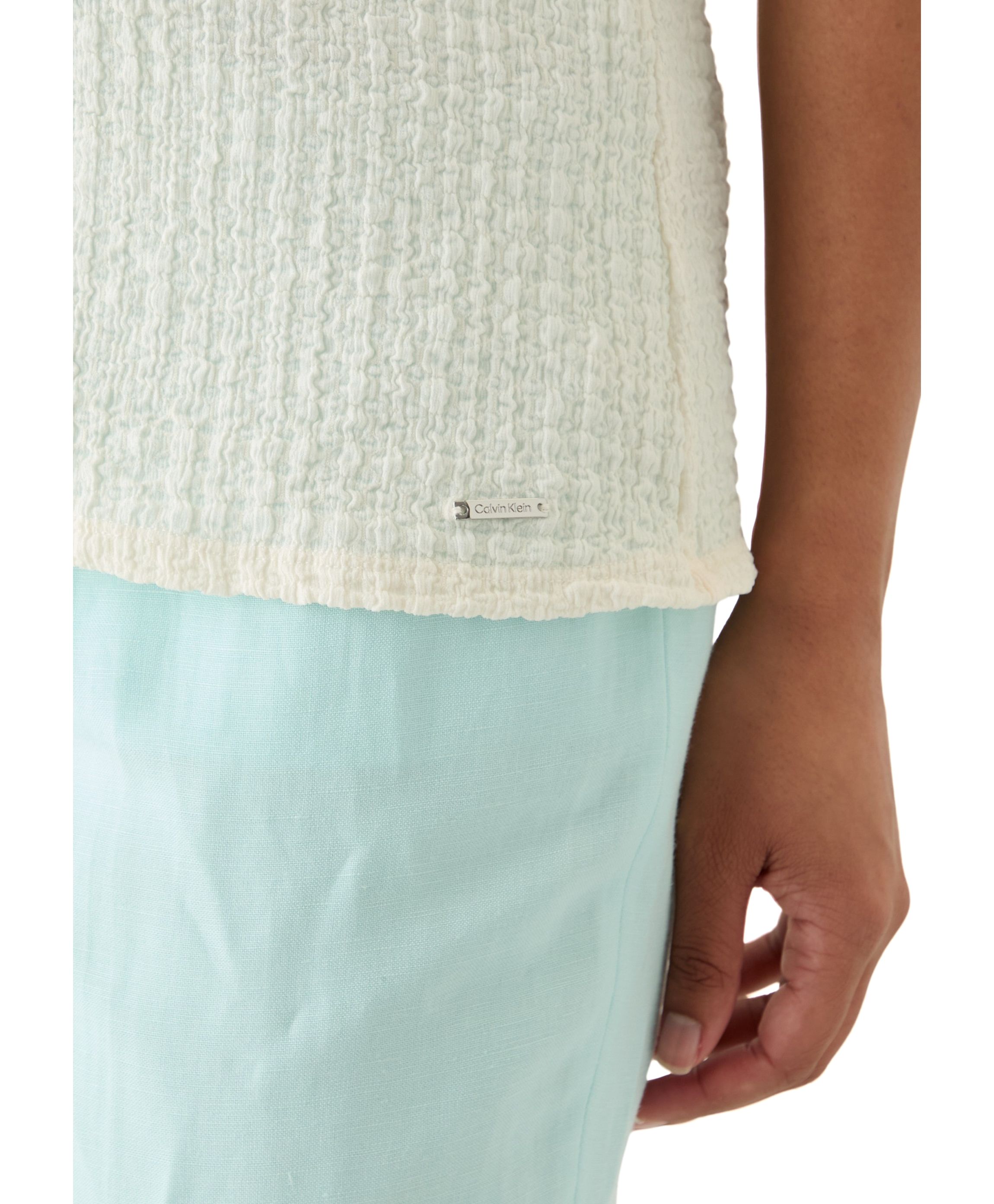 Womens Sleeveless Textured Blouse