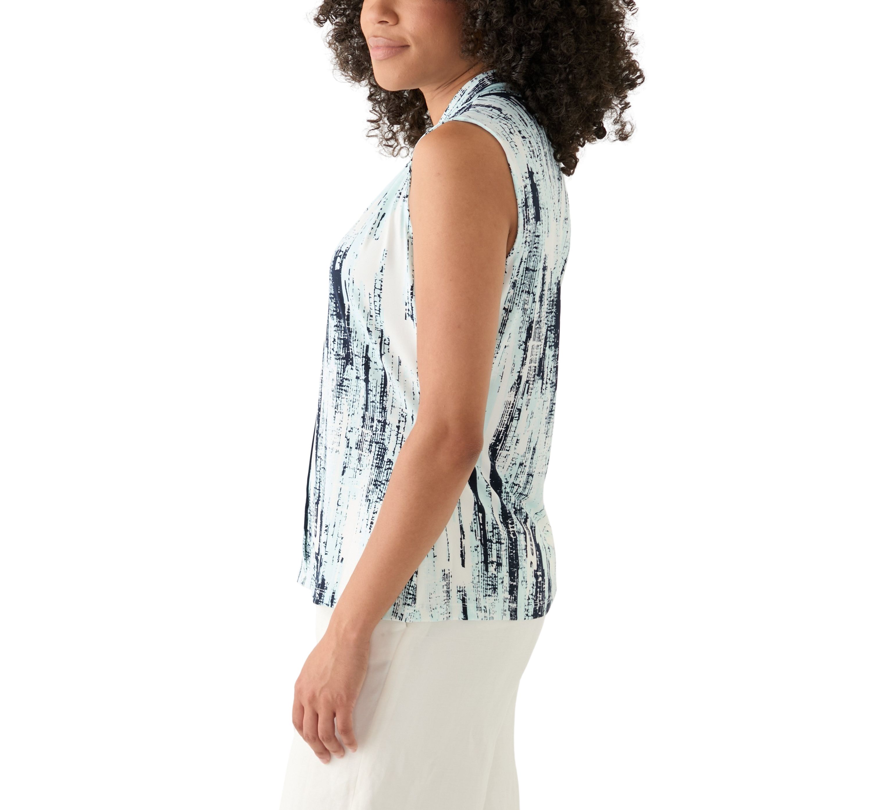 Womens Printed Sleeveless V-Neck Cami