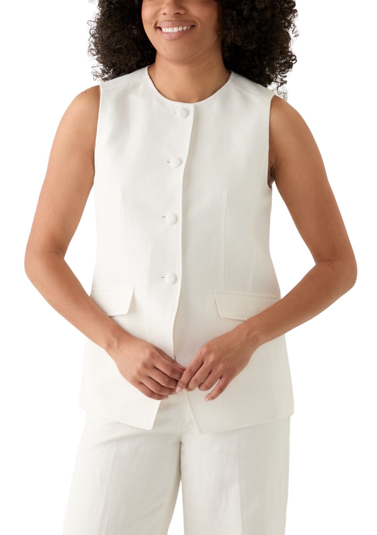 Womens Linen Vest 