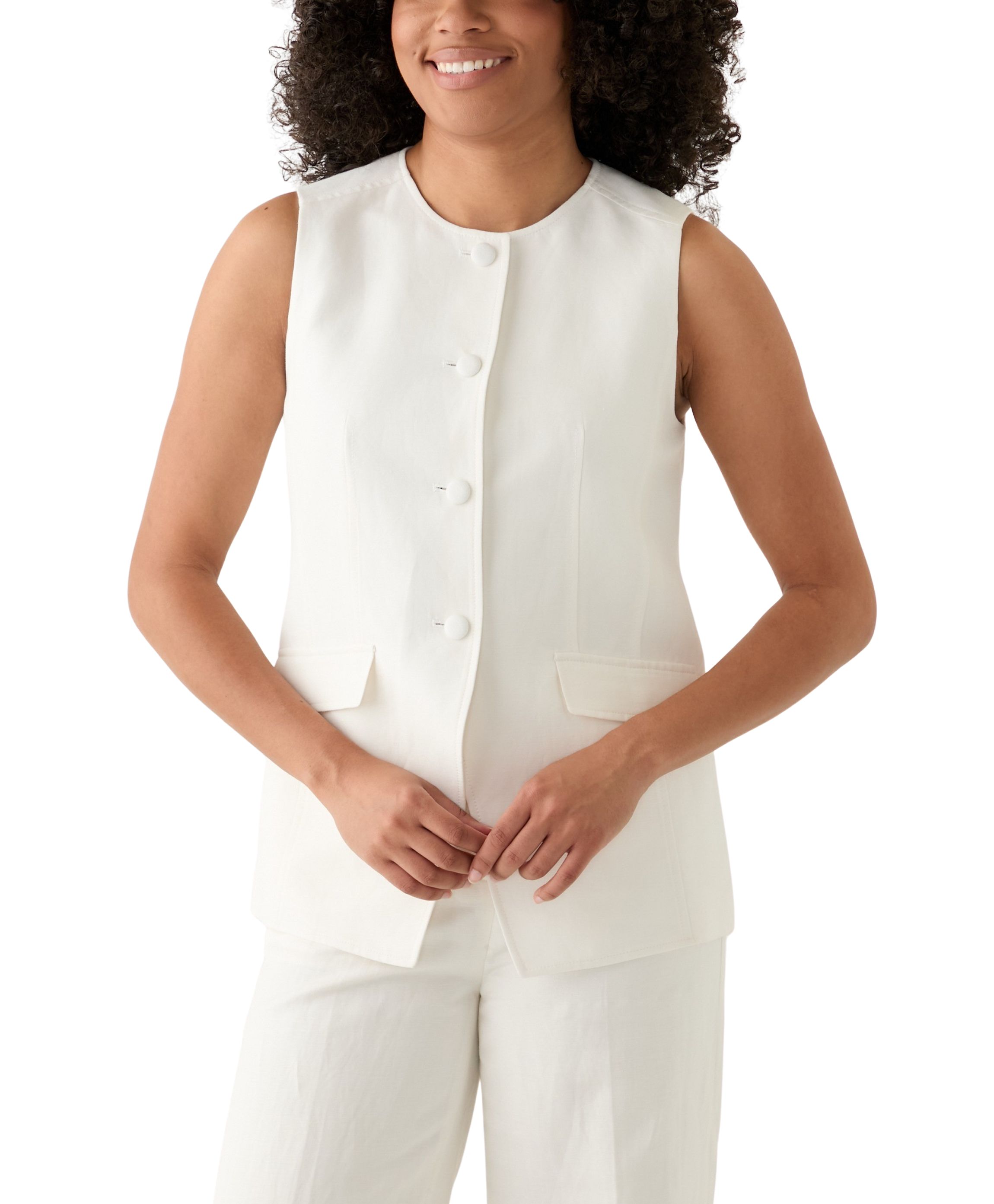 Womens Linen Vest 
