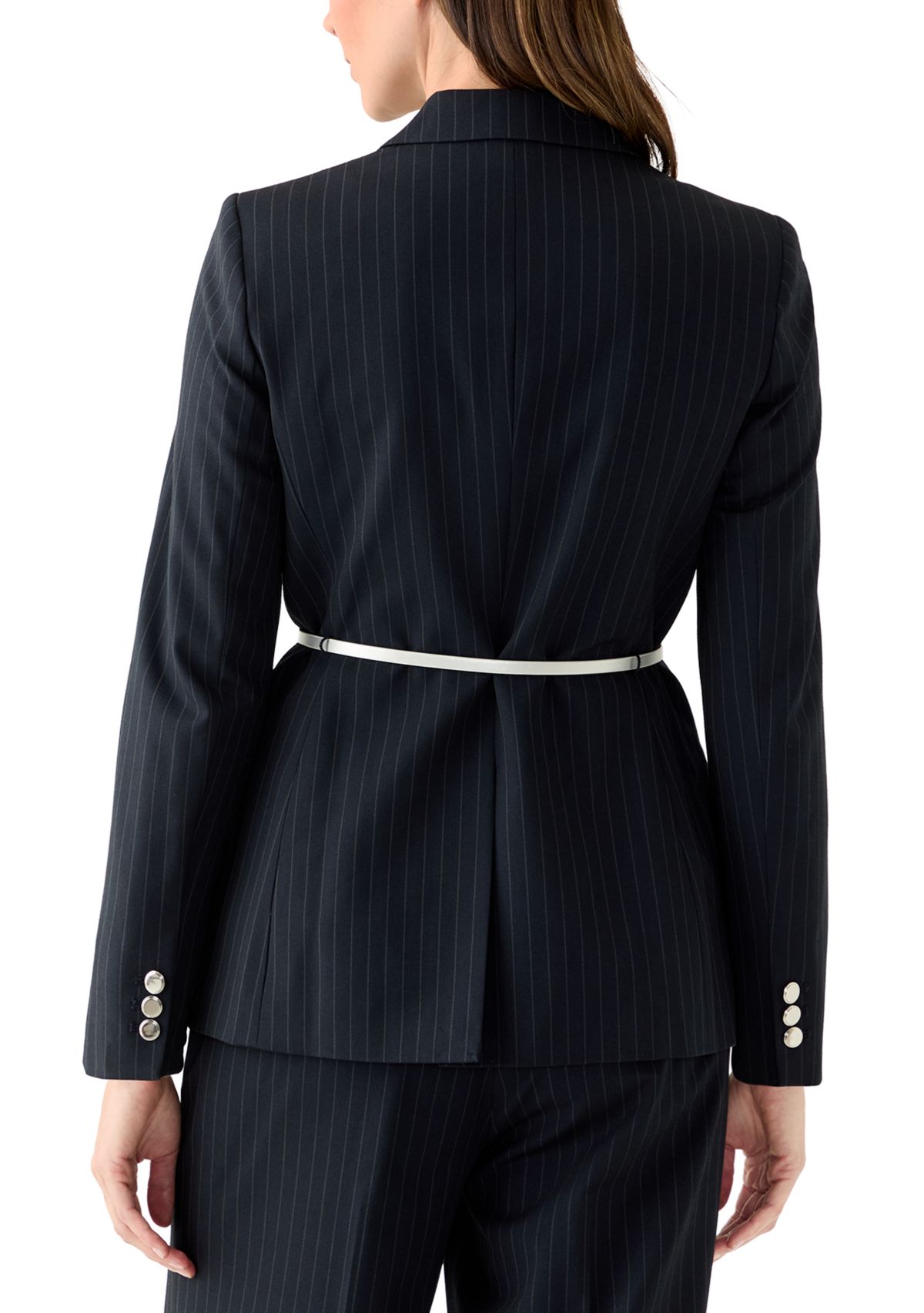 Womens Pinstripe Jacket with Belt