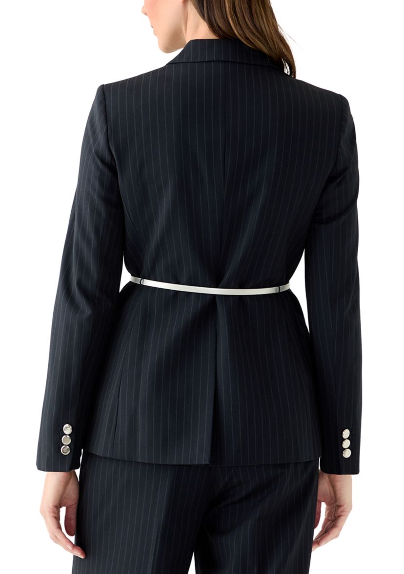 Womens Pinstripe Jacket with Belt
