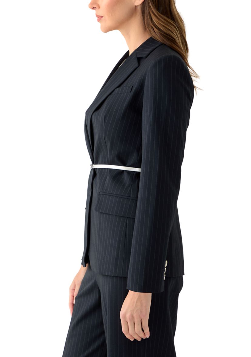 Womens Pinstripe Jacket with Belt