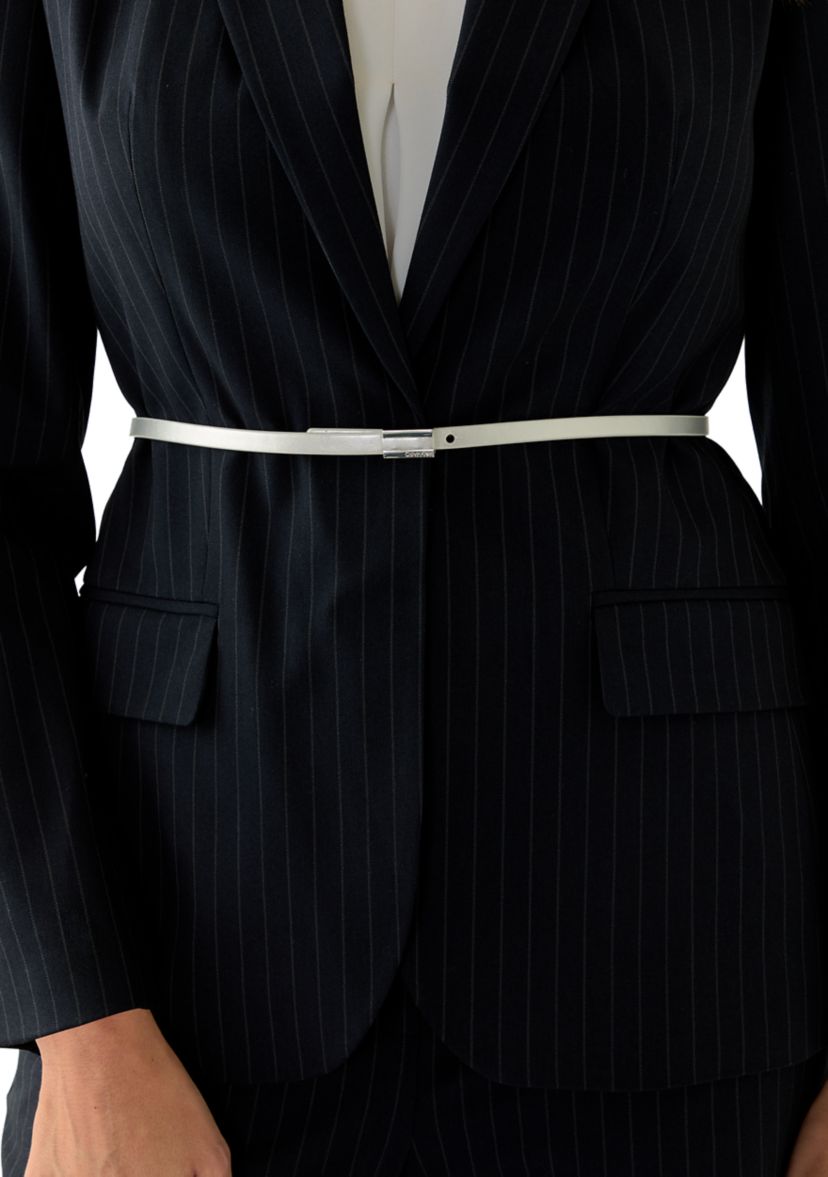 Womens Pinstripe Jacket with Belt