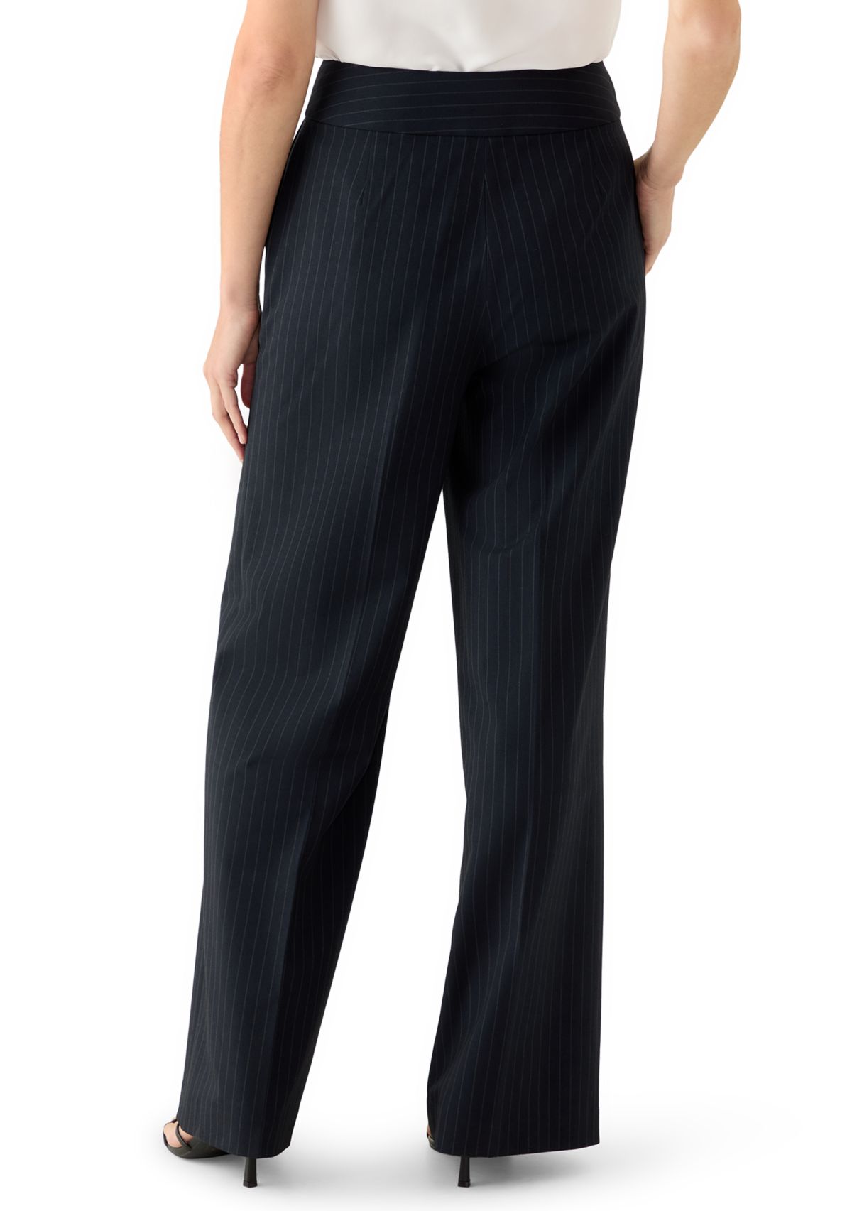 Womens Wide Leg Pinstripe Pants
