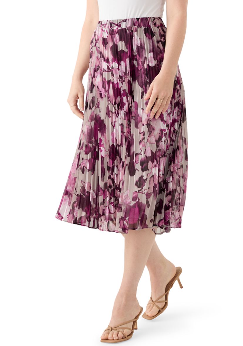 Womens Printed Midi Skirt