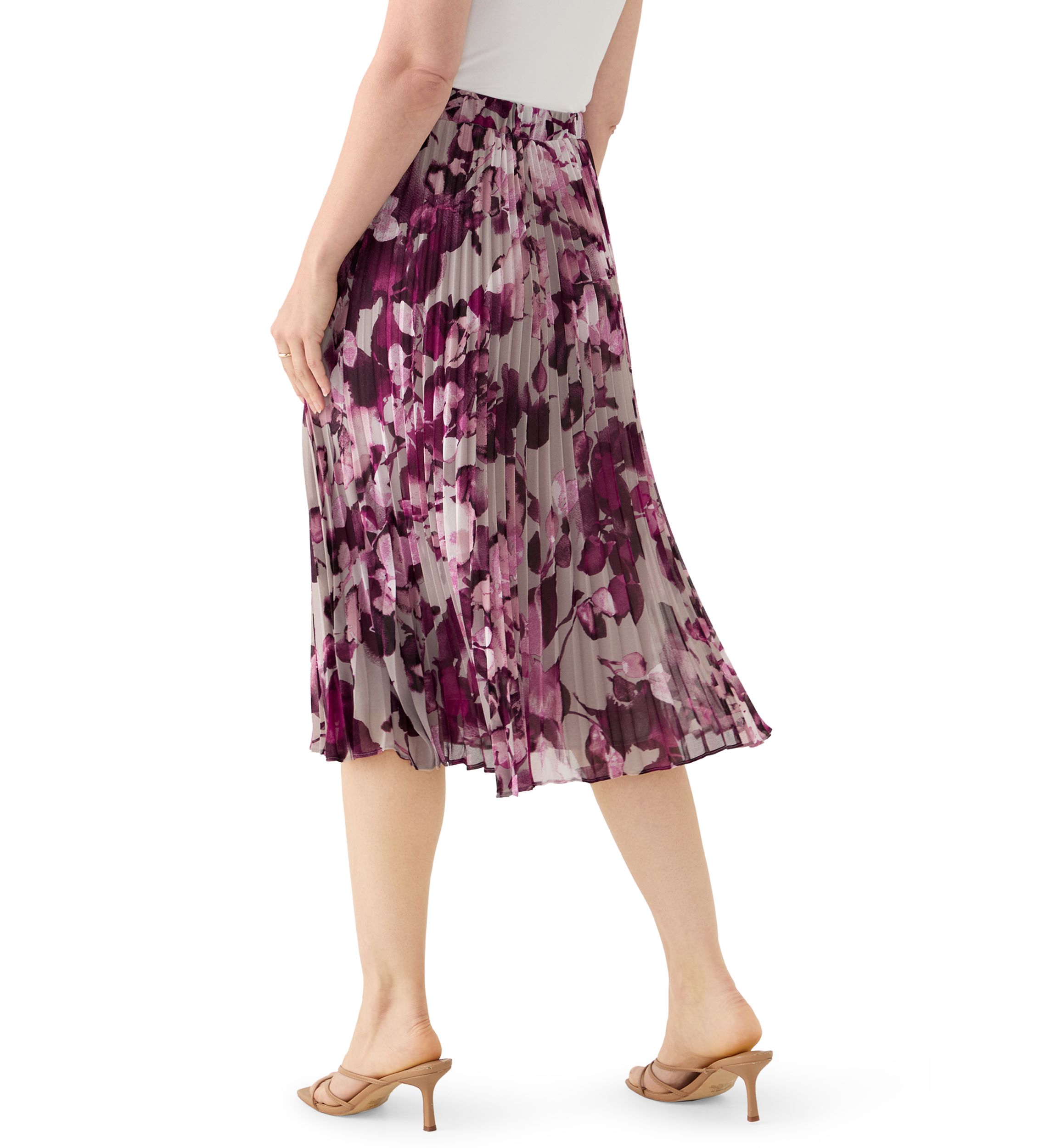 Womens Printed Midi Skirt