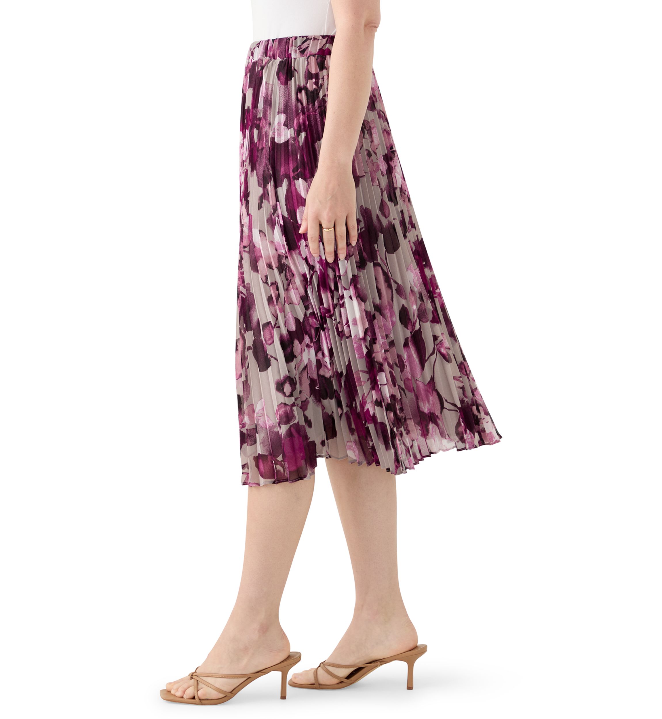 Womens Printed Midi Skirt