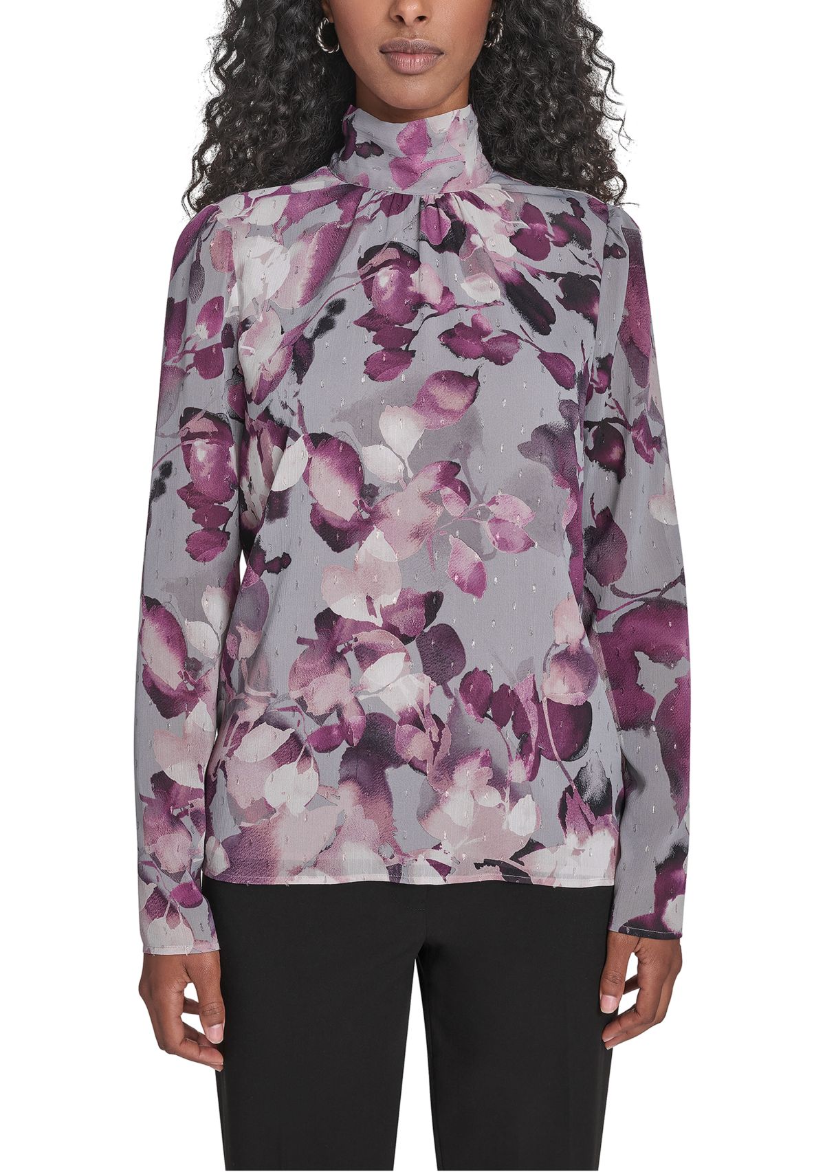 Womens Novelty Long Sleeve Mock Neck Suit Top