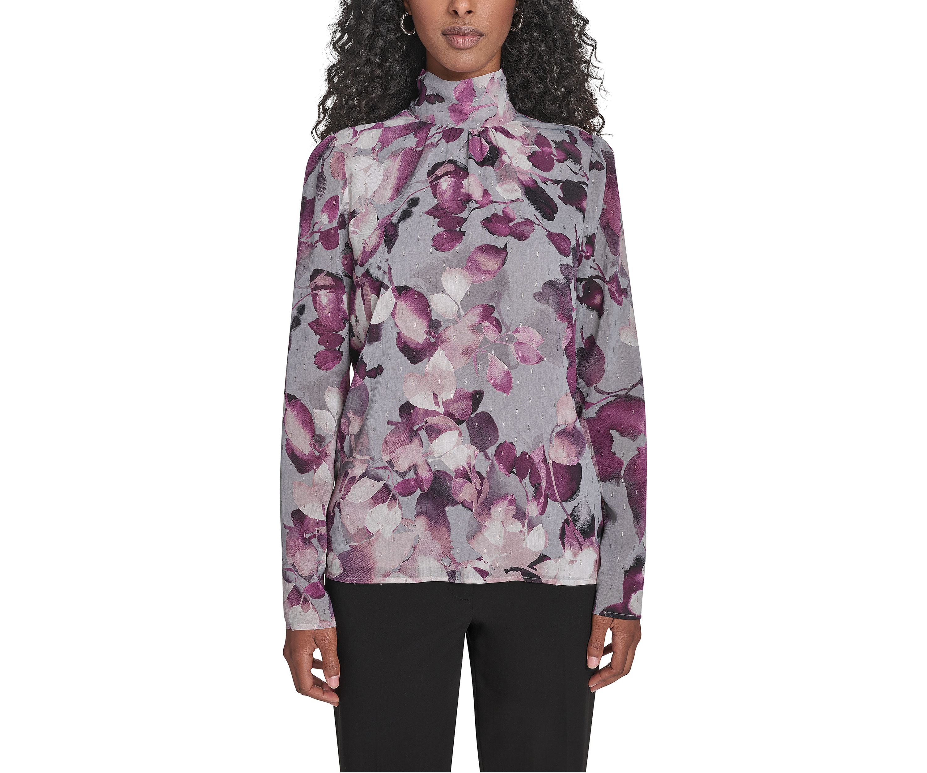 Womens Novelty Long Sleeve Mock Neck Suit Top