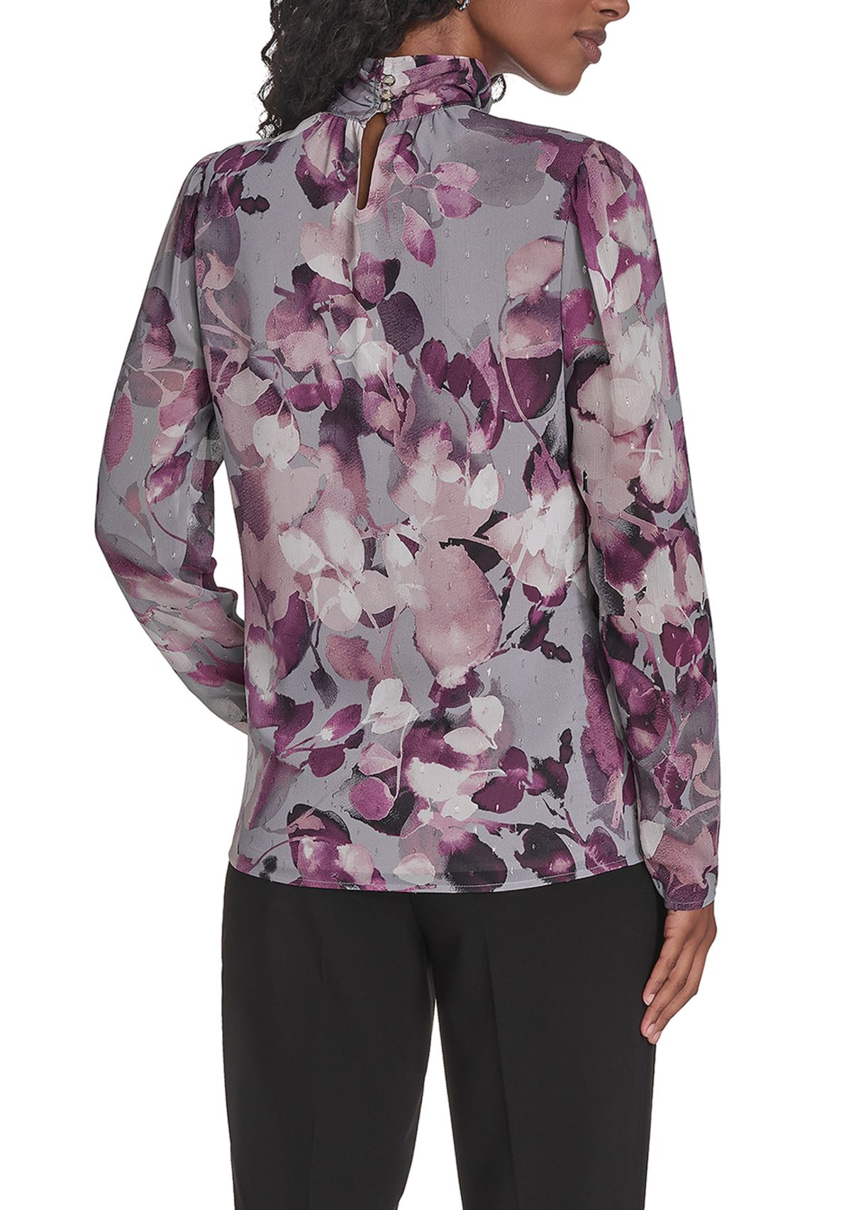 Womens Novelty Long Sleeve Mock Neck Suit Top