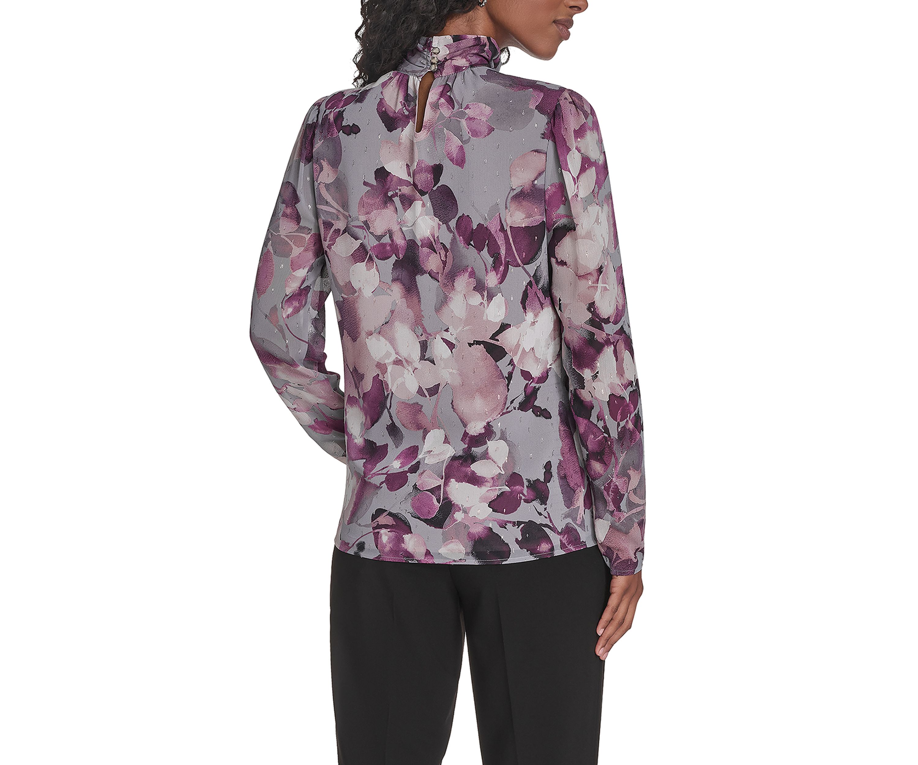 Womens Novelty Long Sleeve Mock Neck Suit Top