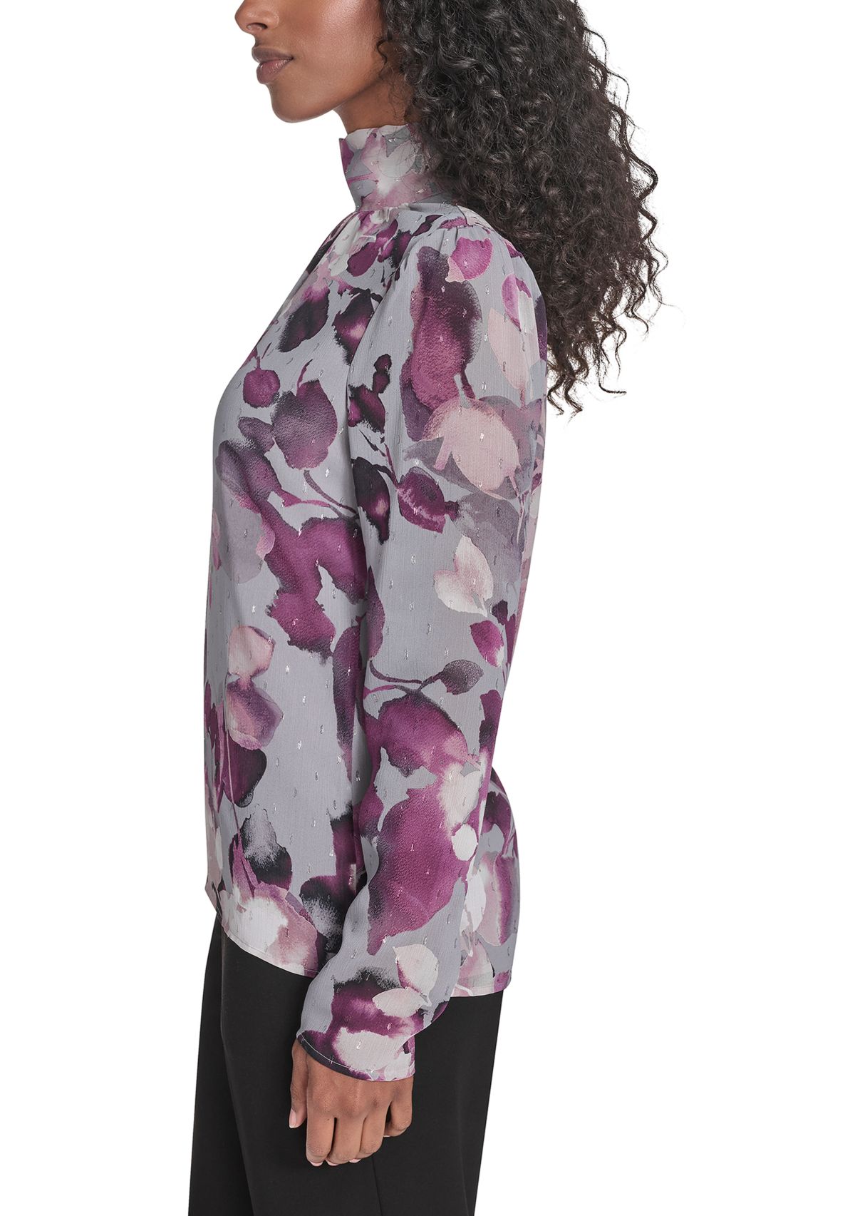 Womens Novelty Long Sleeve Mock Neck Suit Top