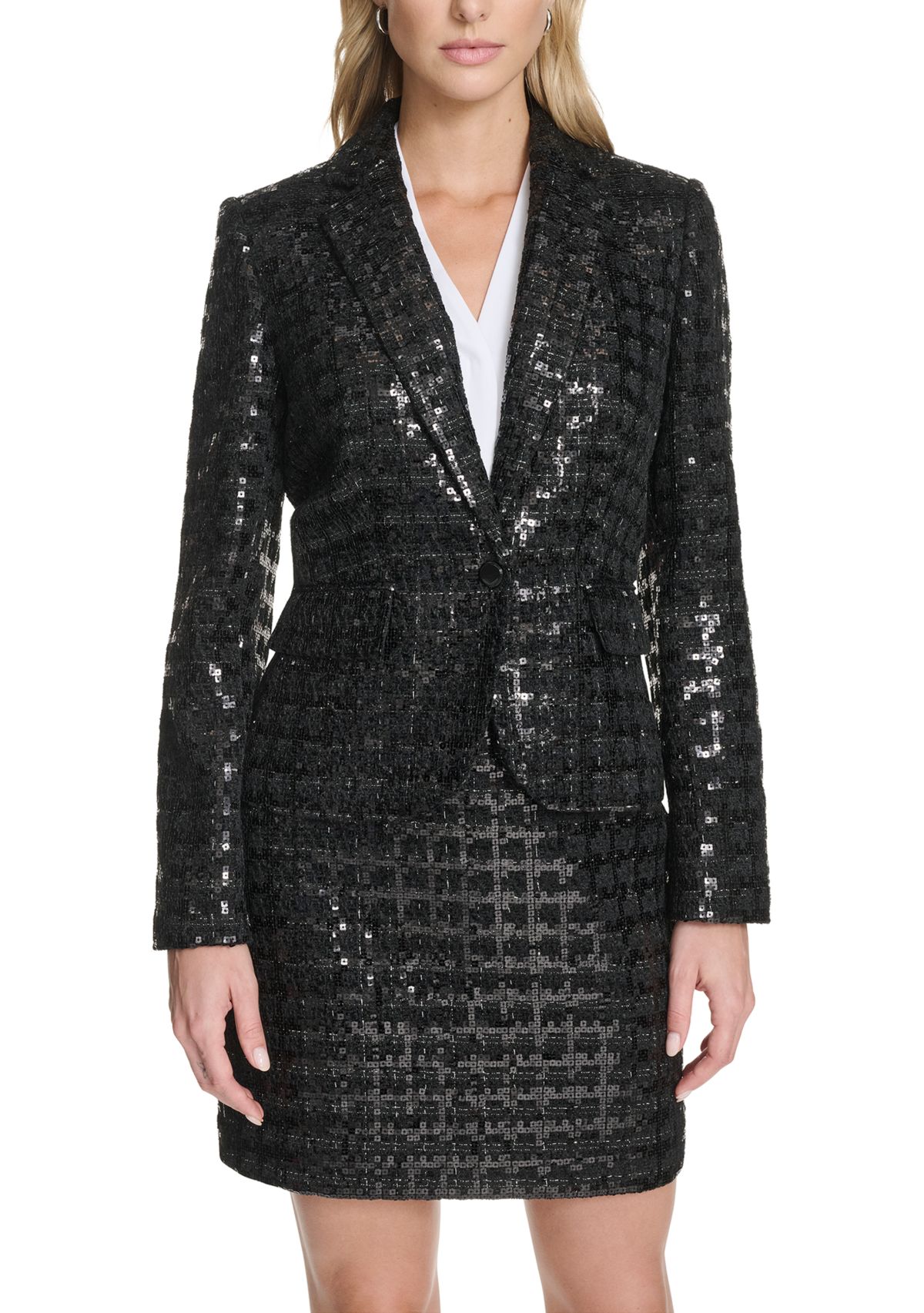 Womens Novelty Shine One-Button Jacket
