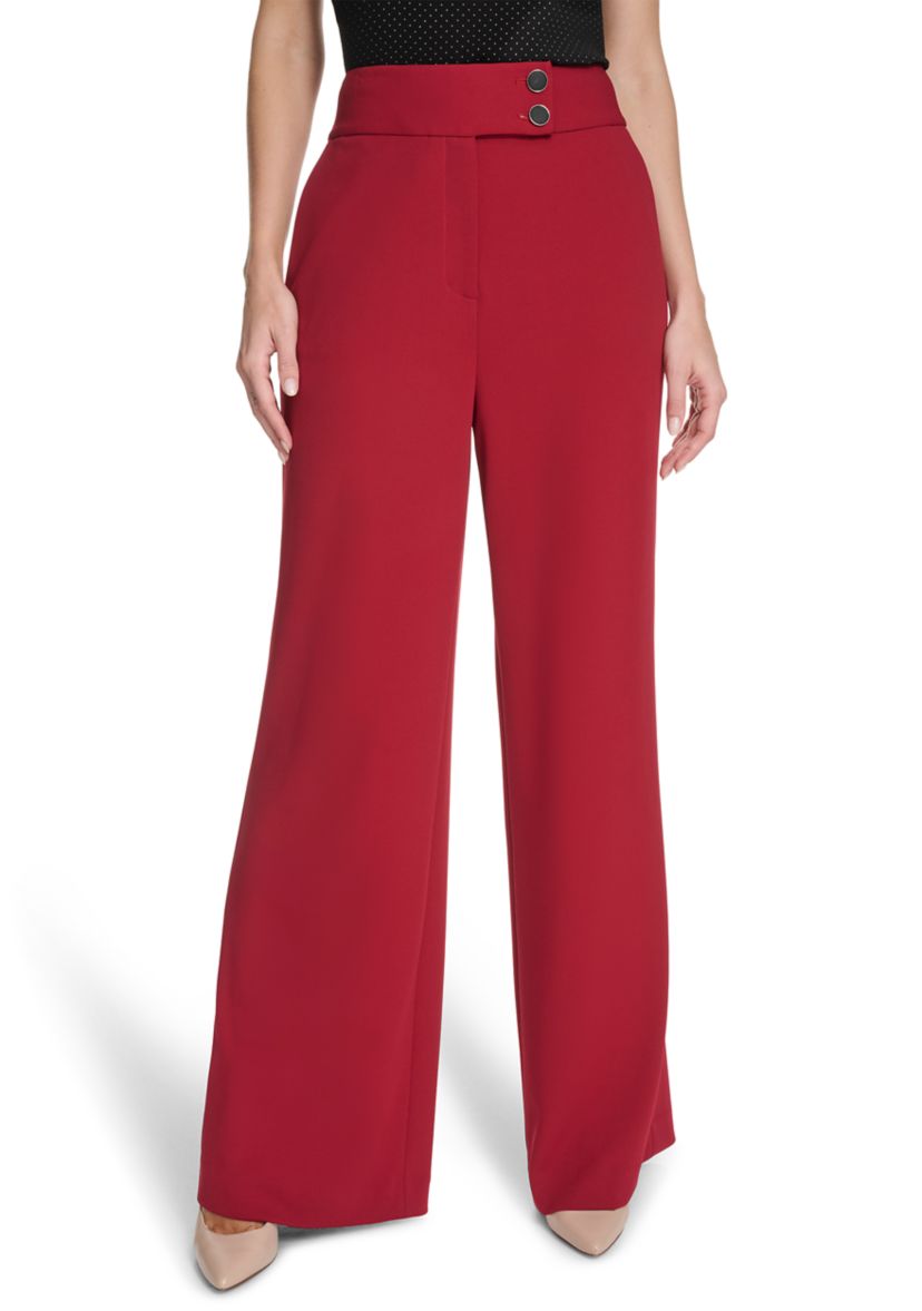Womens Scuba Crepe Wide Leg Pants