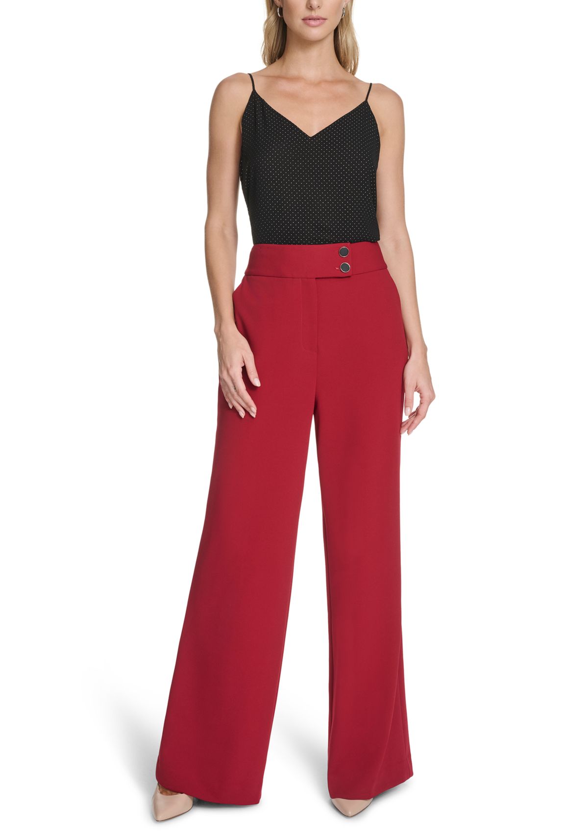 Womens Scuba Crepe Wide Leg Pants