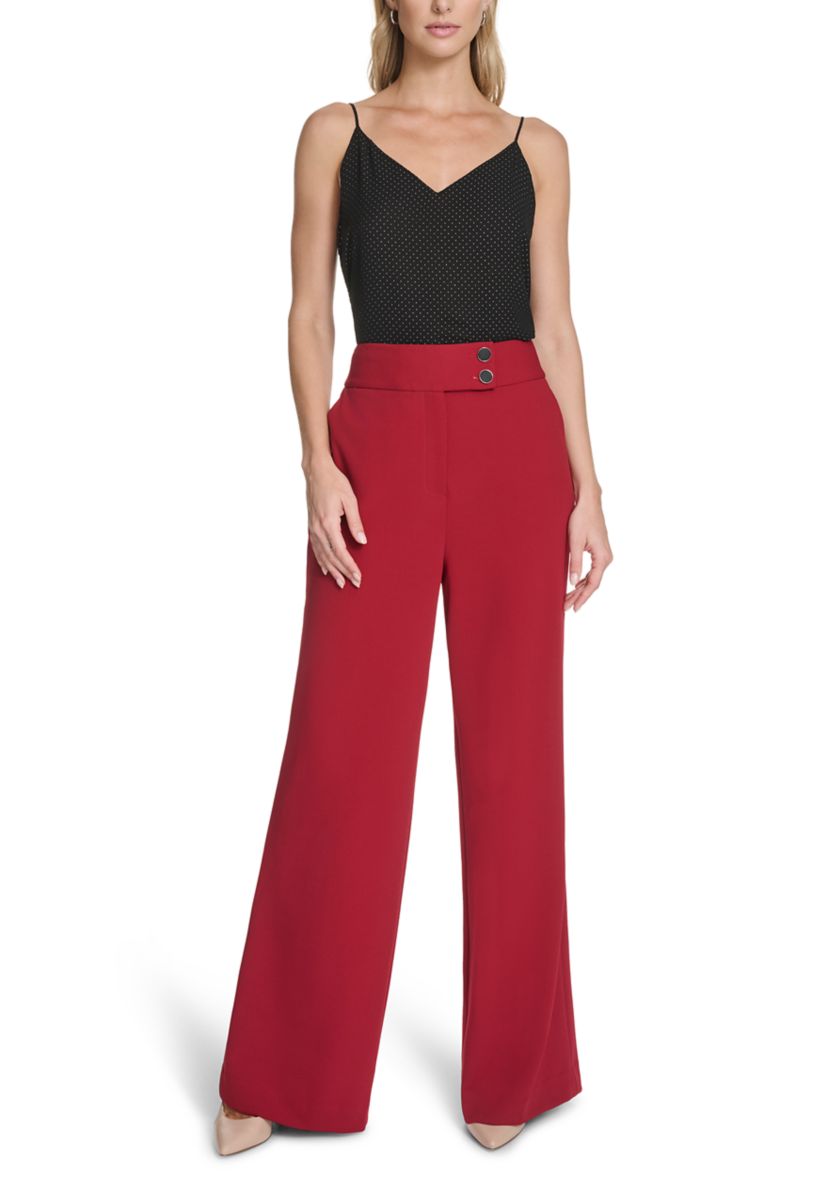 Womens Scuba Crepe Wide Leg Pants