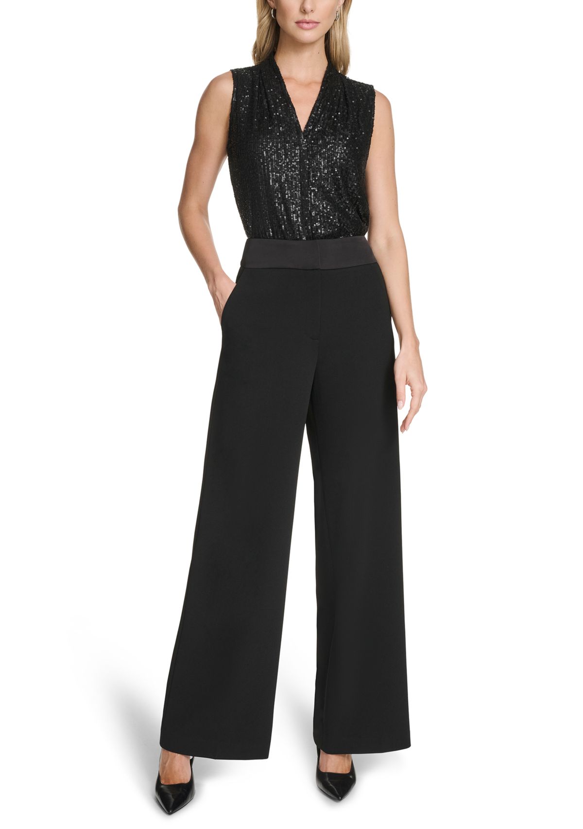 Womens Tuxedo Wide Leg Pants