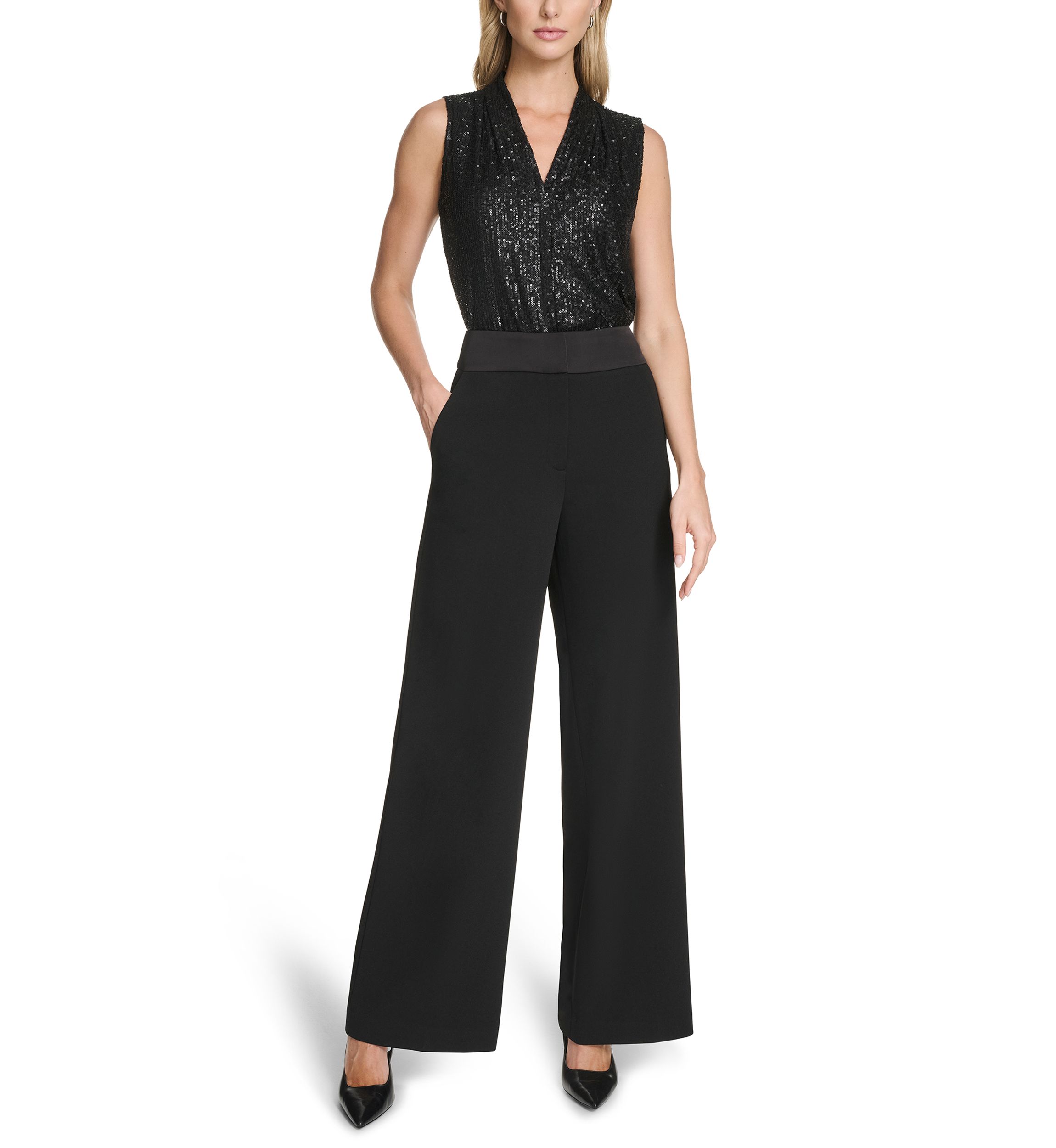 Calvin Klein Women's Tuxedo Wide Leg Pants | Belk