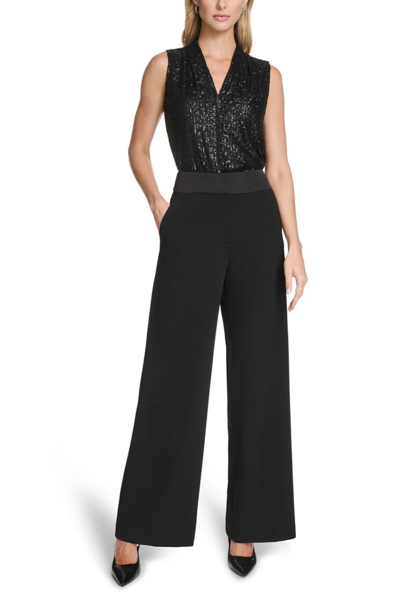 Womens Tuxedo Wide Leg Pants