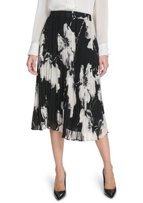 Calvin Klein Women's Floral Pleated Skirt, 4