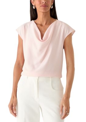 Calvin Klein Women's Cap Sleeve Cowl Neck Blouse, Medium