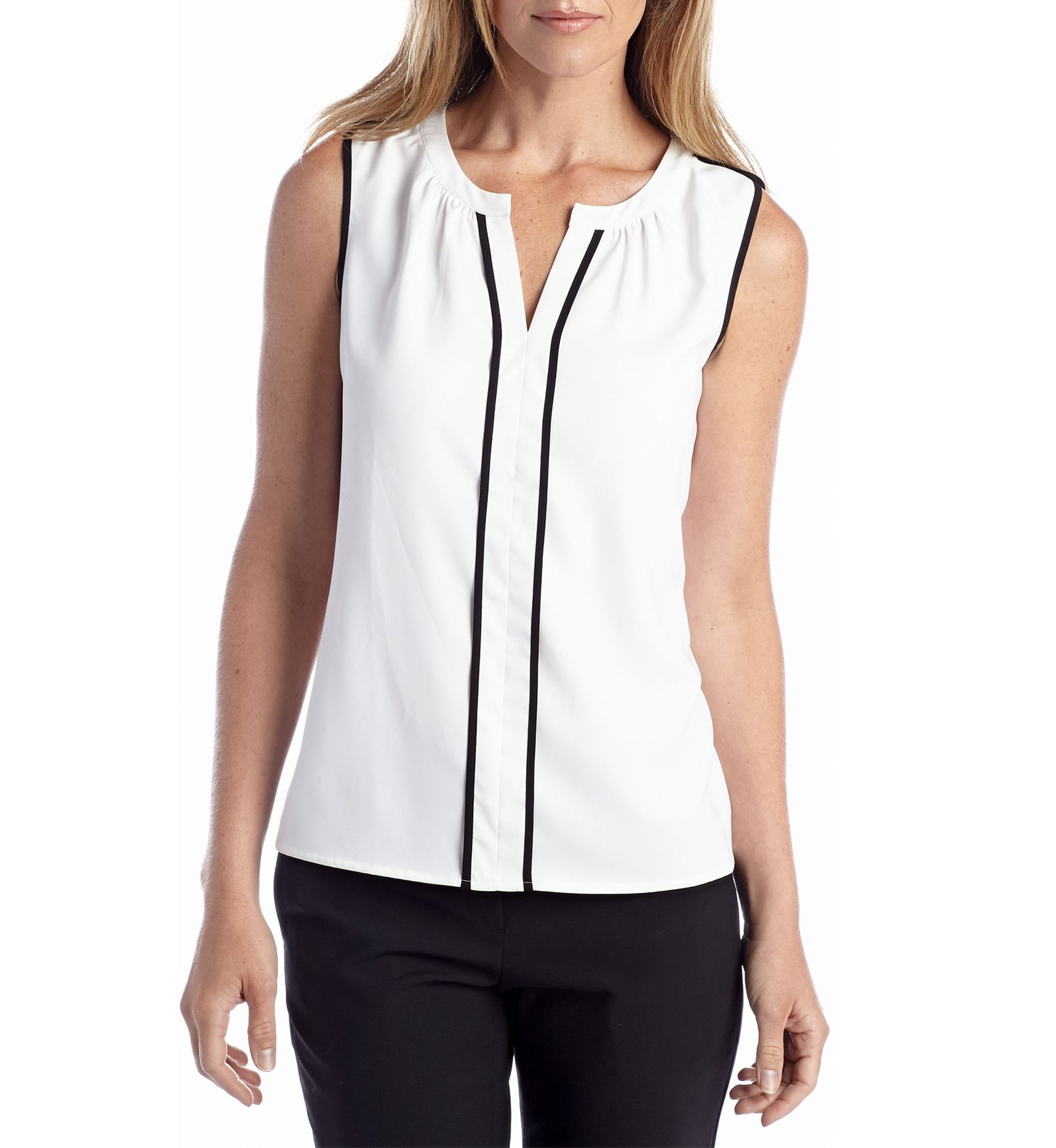 Piped Woven Blouse