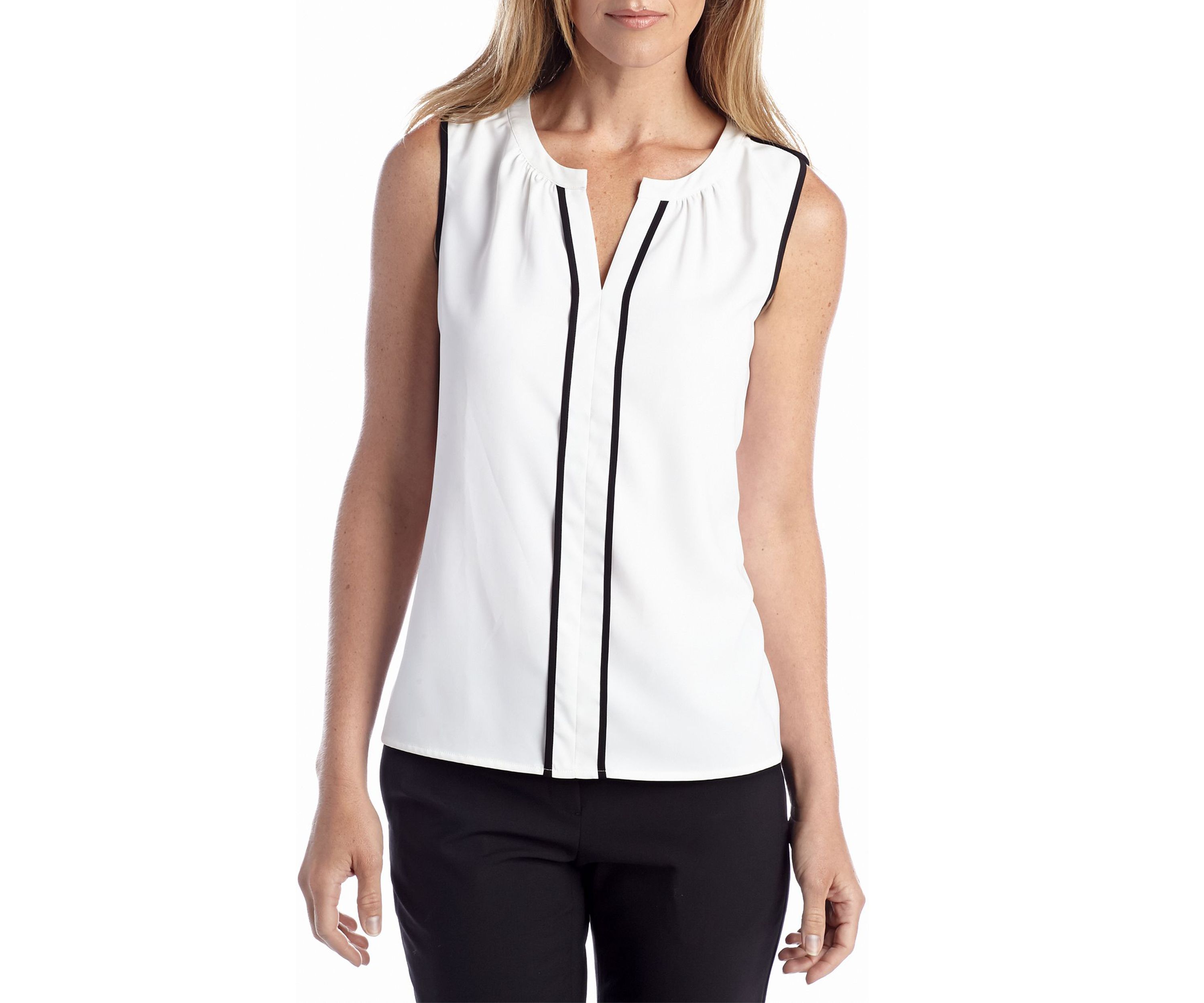 Piped Woven Blouse