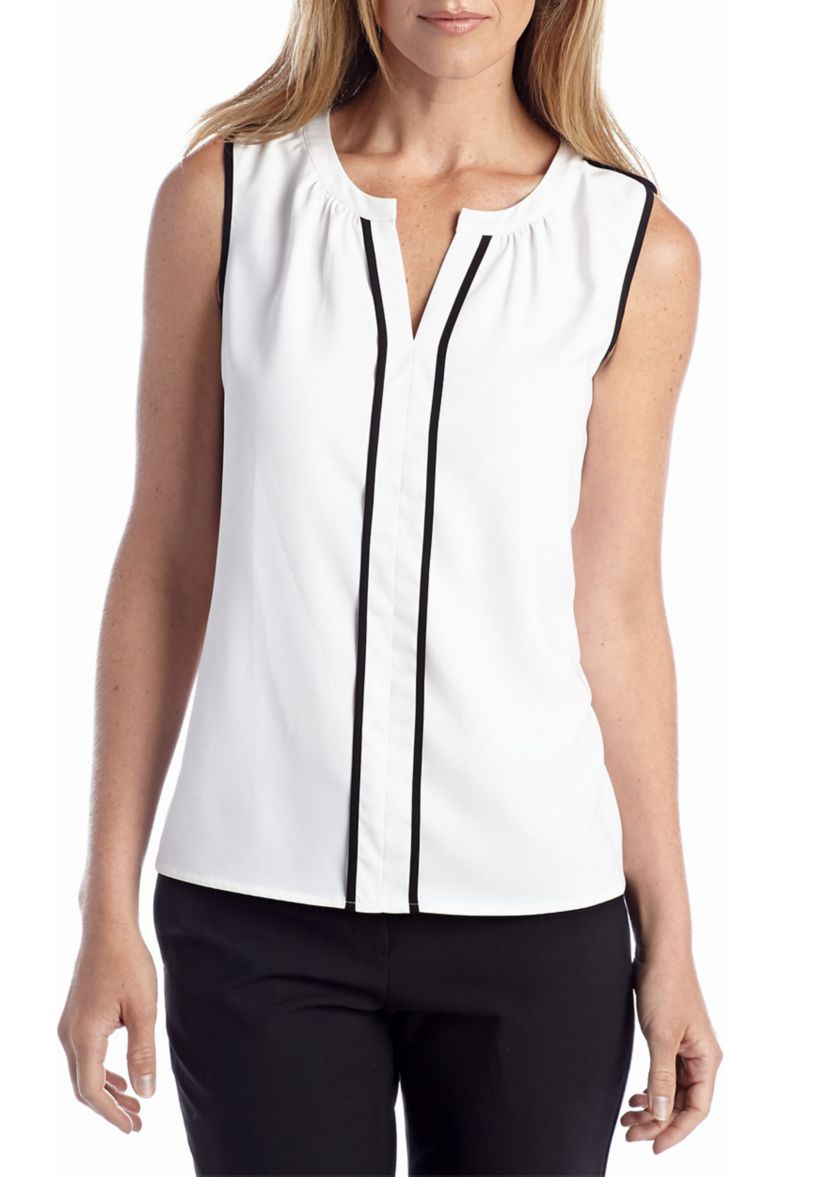 Piped Woven Blouse