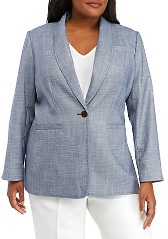Calvin Klein Plus Size Textured Shawl Collar Jacket | belk