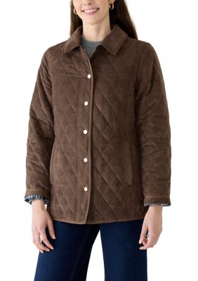 JONES NEW YORK Women's Snap Front Diamond Quilted Jacket