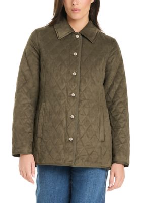 JONES NEW YORK Women's Snap Front Diamond Quilted Jacket, XL