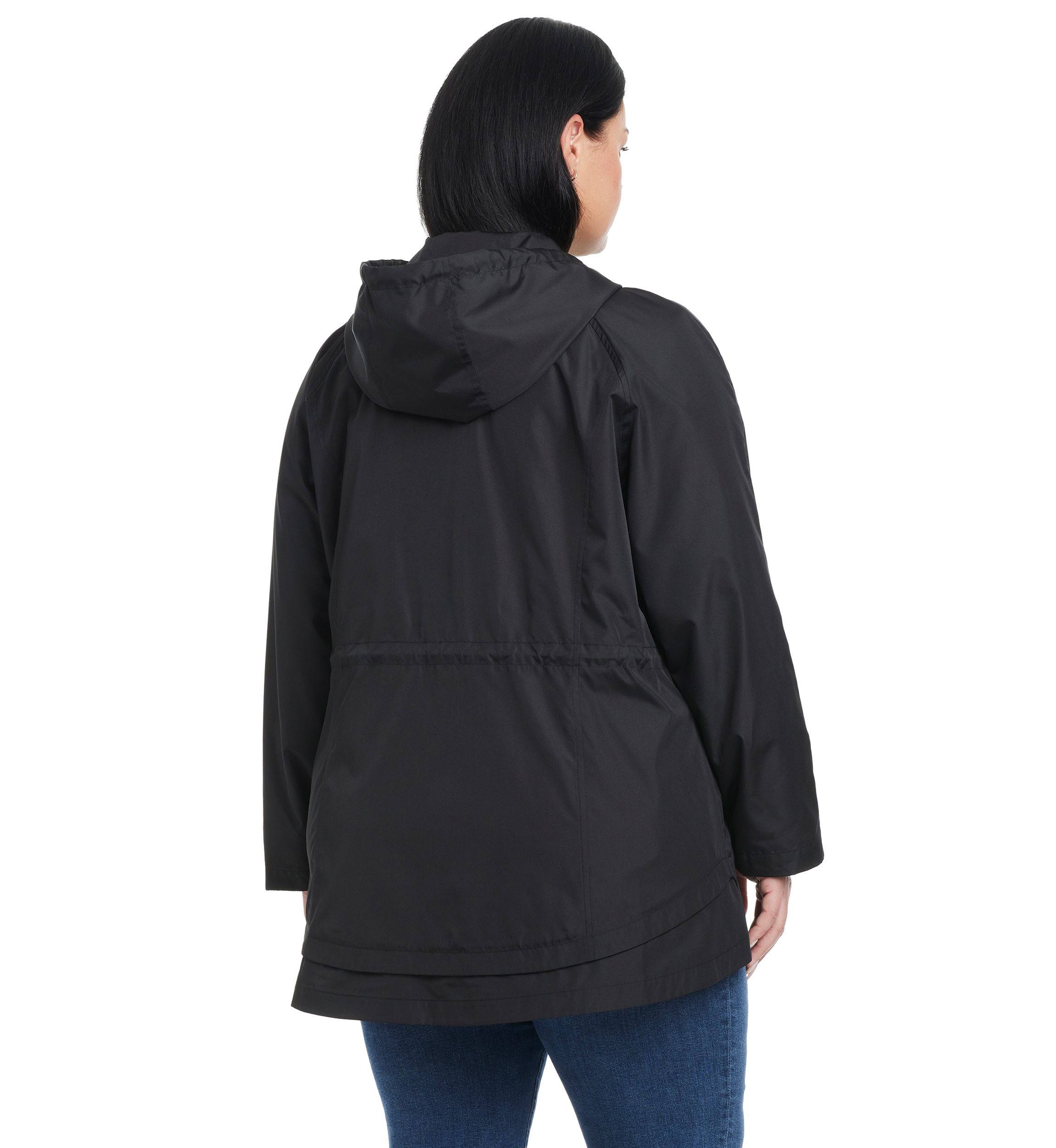 Plus Size Packable Rain Anorak Jacket