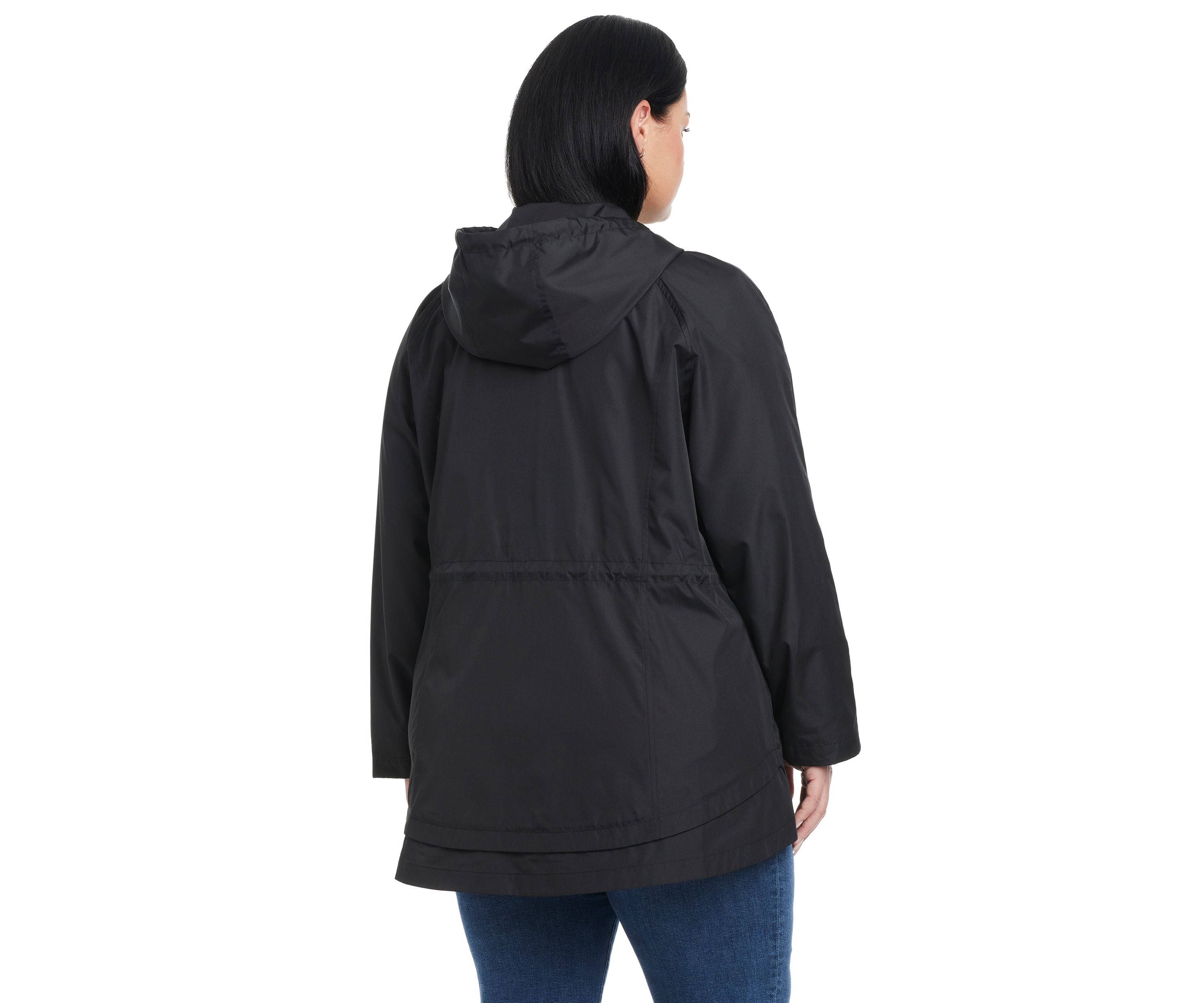 Plus Size Packable Rain Anorak Jacket