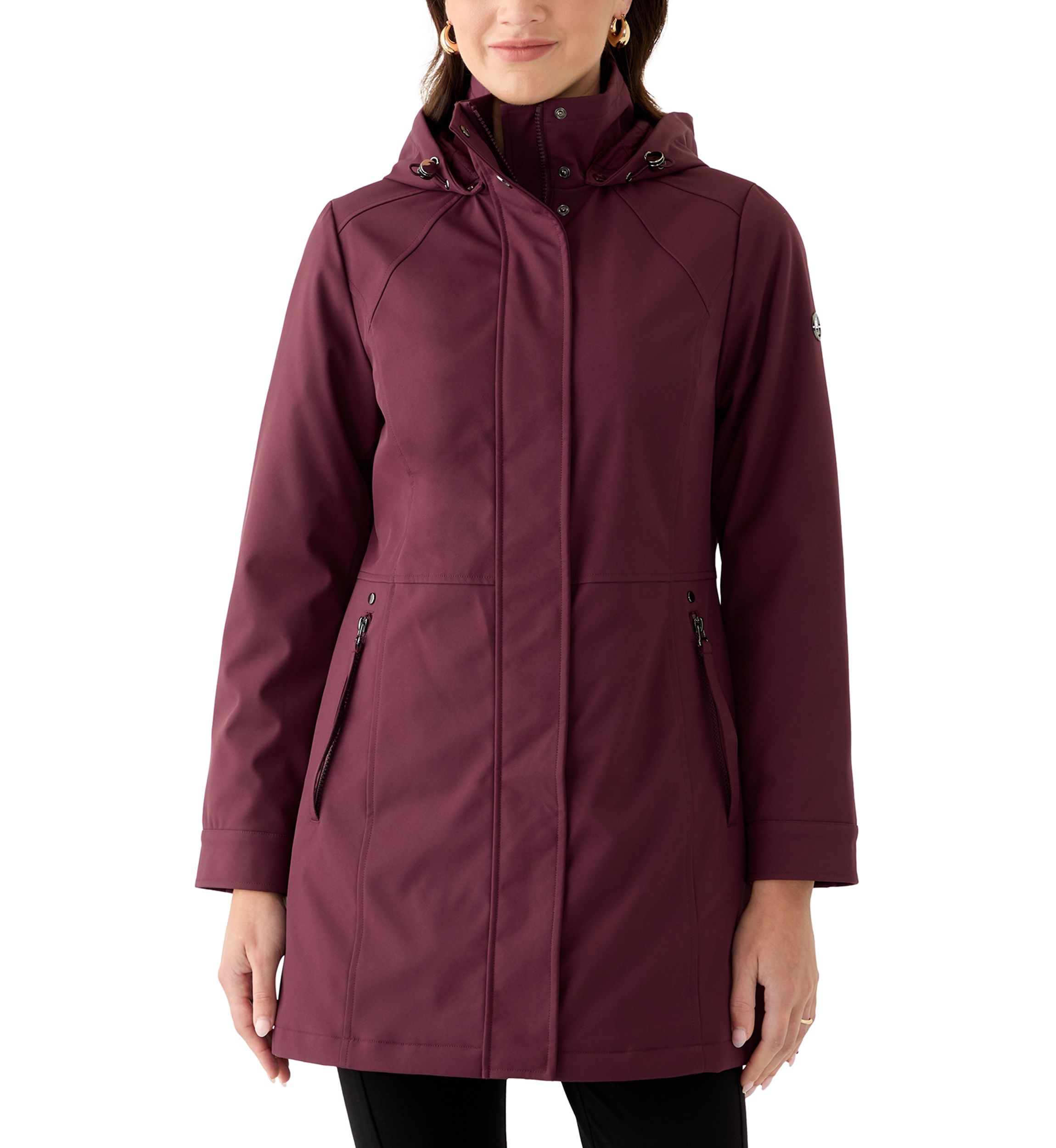 Womens Zip Up Anorak Raincoat with Pockets